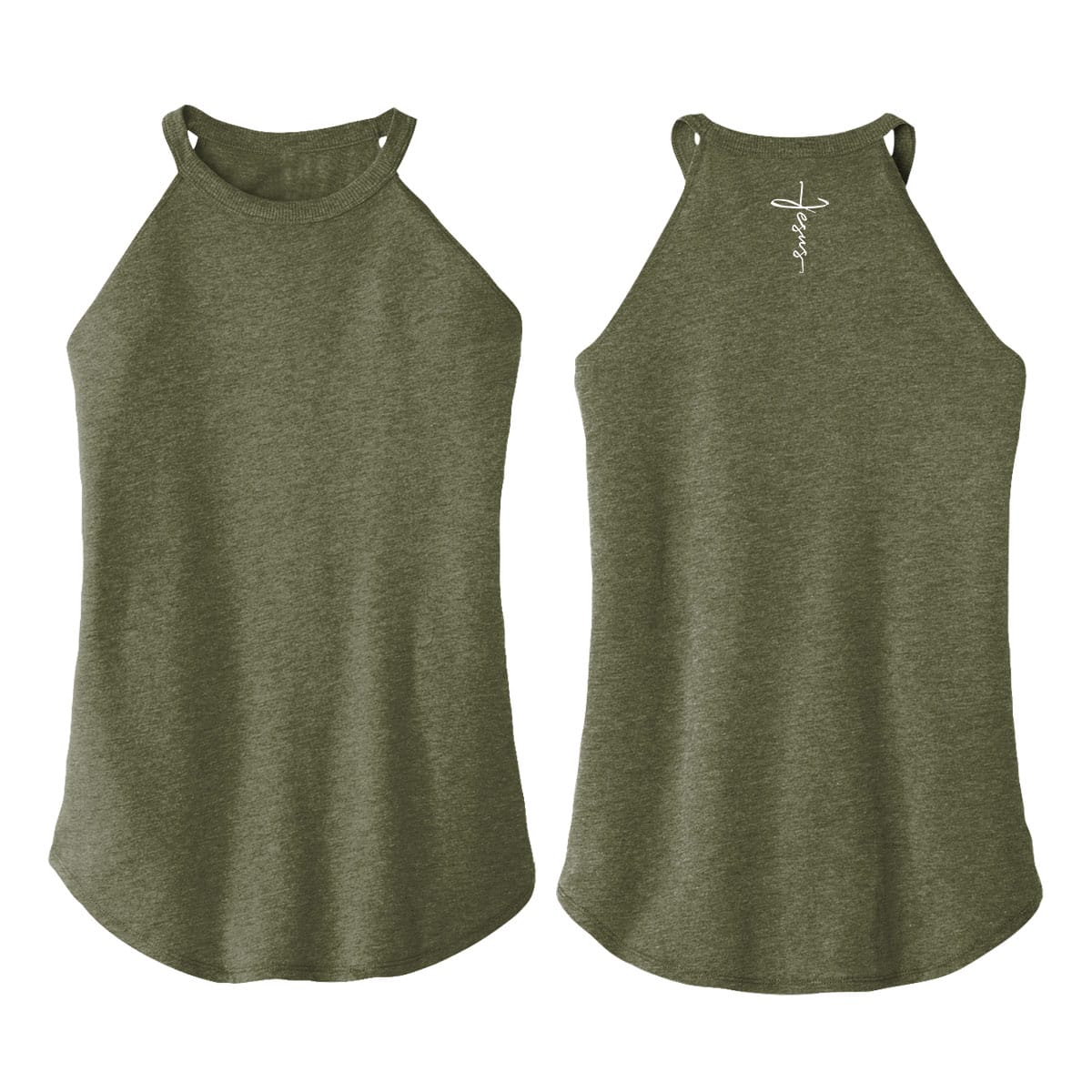 OurTrueGod Customs Apparel Jesus Cross Rocker Tank (Back)