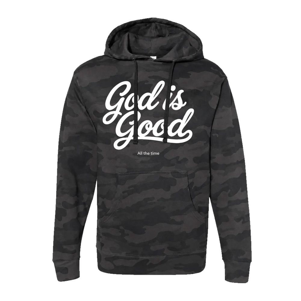 OurTrueGod Customs Apparel Limited Edition God Is Good Black Camo Hoodie - FREE W/ $80+ Purchase (Code: 1FREEHOODIE)