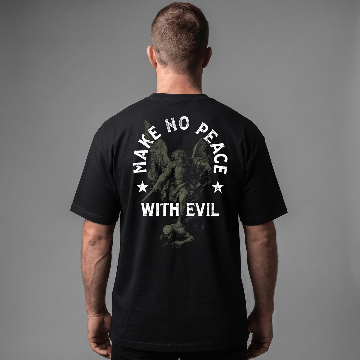 OurTrueGod Customs Apparel Make No Peace With Evil Heavyweight Oversized Tee