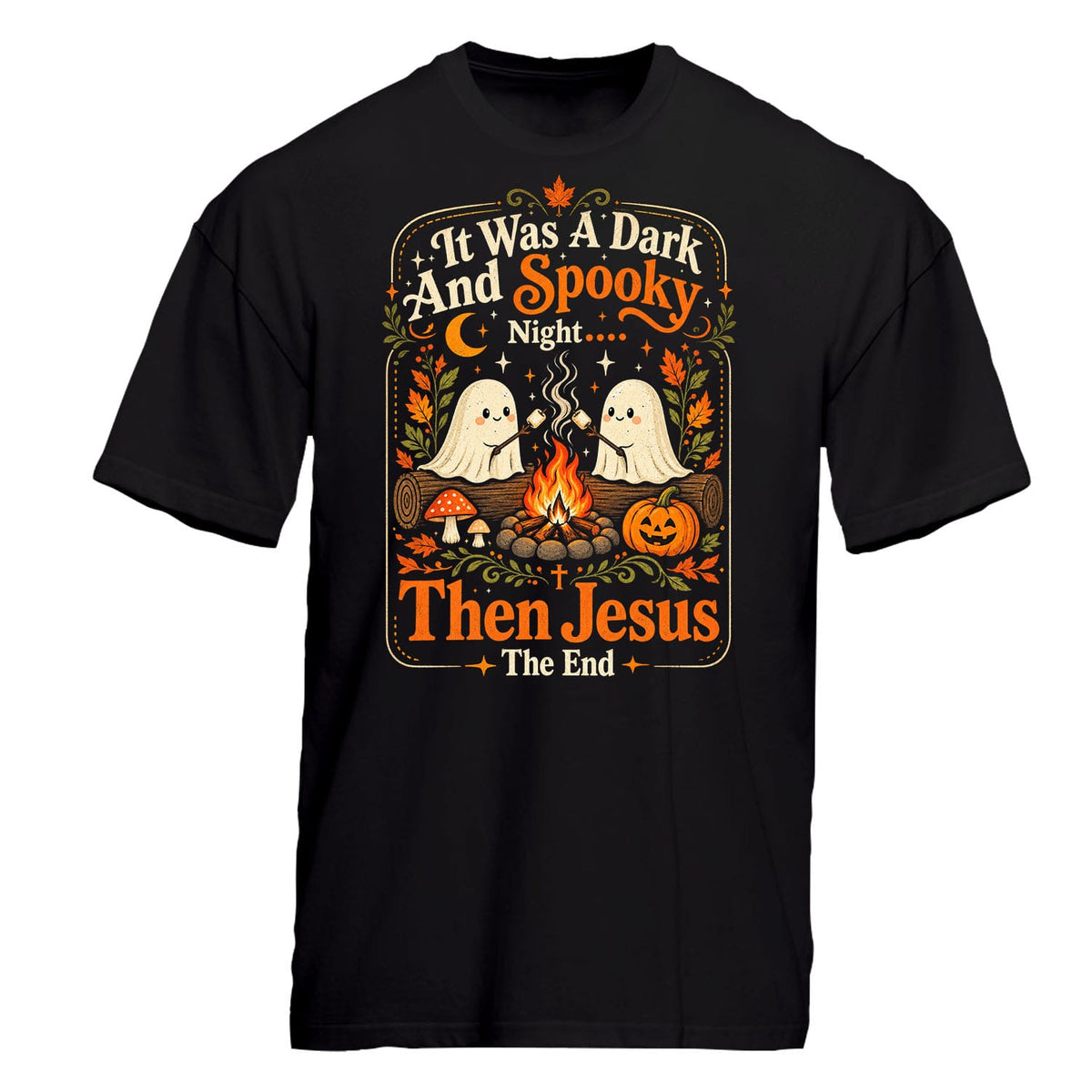 OurTrueGod Customs Apparel T-Shirt / Black / S It Was A Dark And Spooky Night Heavyweight Tee