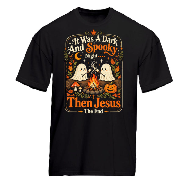 It Was A Dark And Spooky Night Heavyweight Oversized Tee in Black