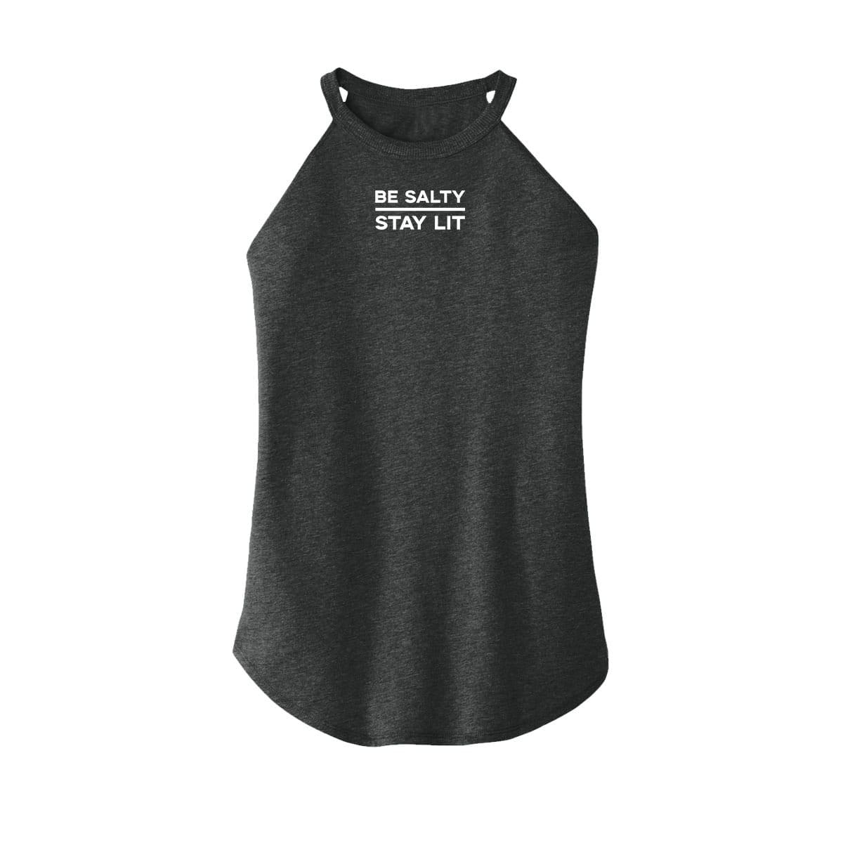OurTrueGod Customs Apparel Women's Rocker Tank / Black / XS Be Salty Stay Lit Rocker Tank (Front)