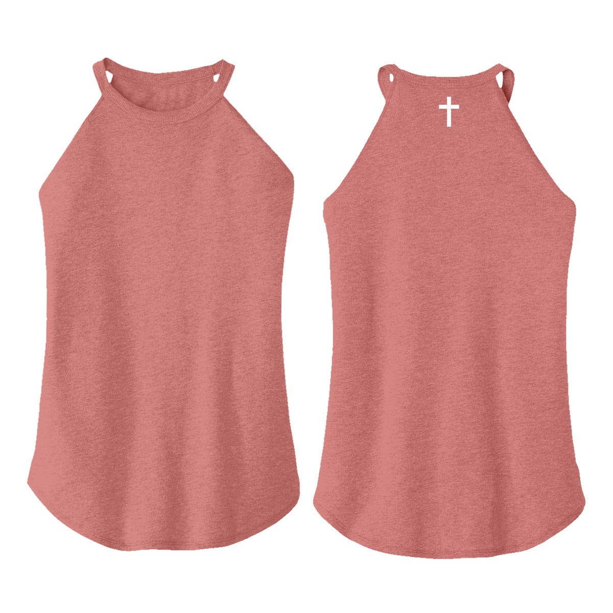 OurTrueGod Customs Apparel Women's Rocker Tank / Blush Frost / XS Cross Rocker Tank (Back)