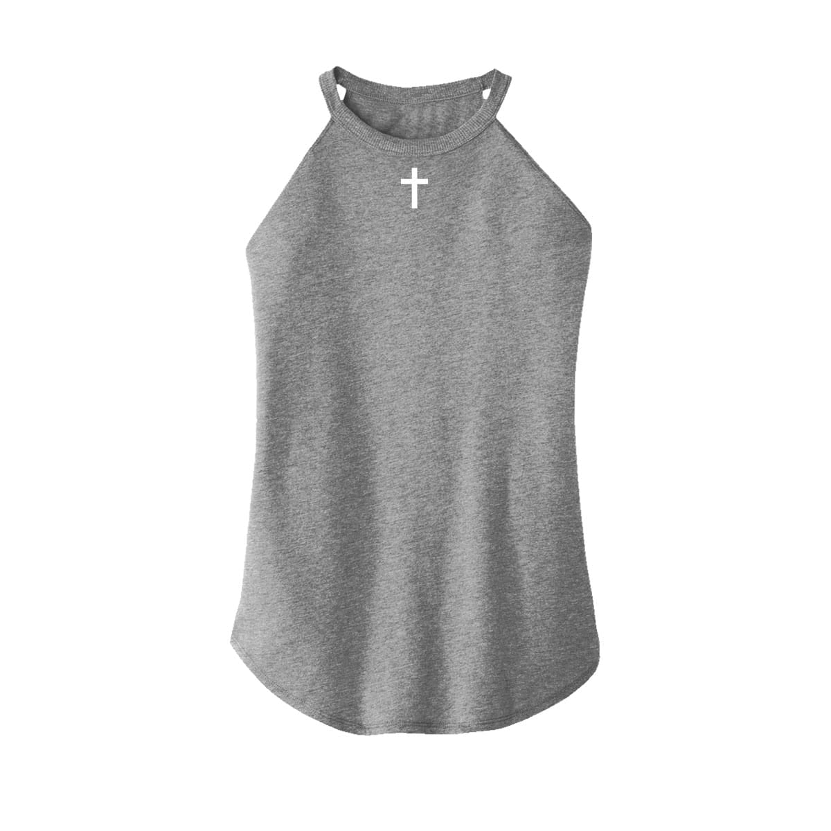 OurTrueGod Customs Apparel Women's Rocker Tank / Grey Frost / XS Cross Rocker Tank (Front)