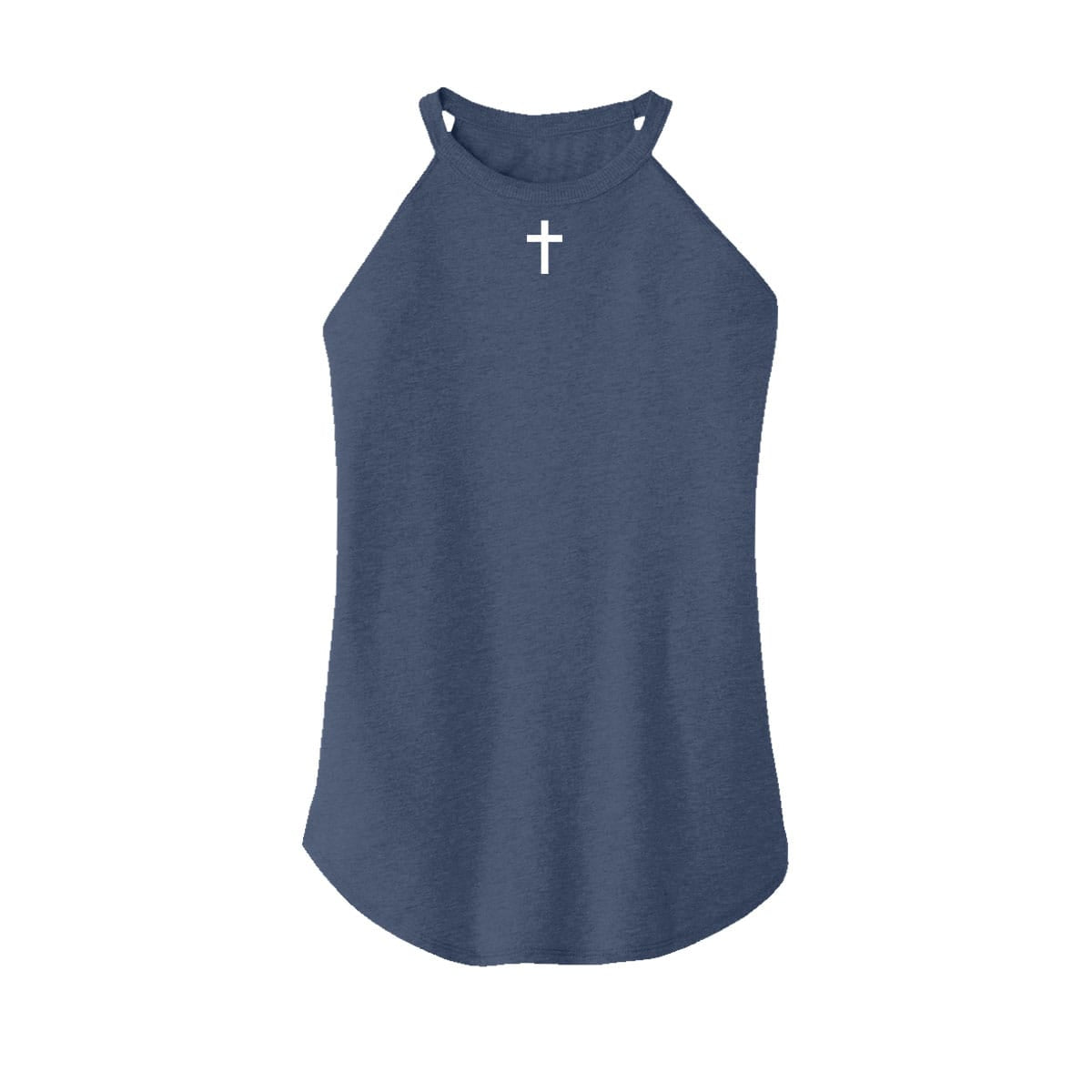 OurTrueGod Customs Apparel Women's Rocker Tank / Navy Frost / XS Cross Rocker Tank (Front)