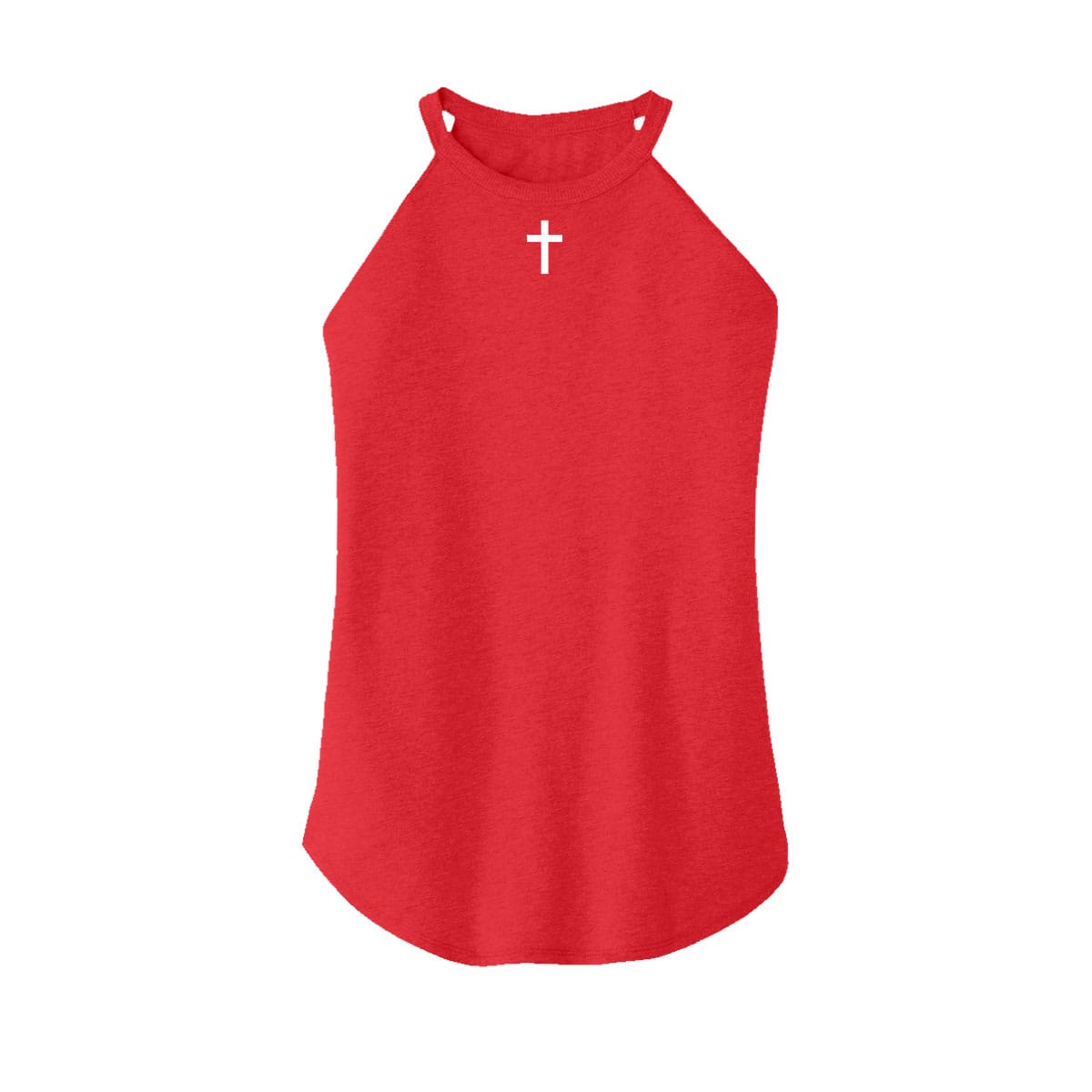 OurTrueGod Customs Apparel Women's Rocker Tank / Red Frost / XS Cross Rocker Tank (Front)