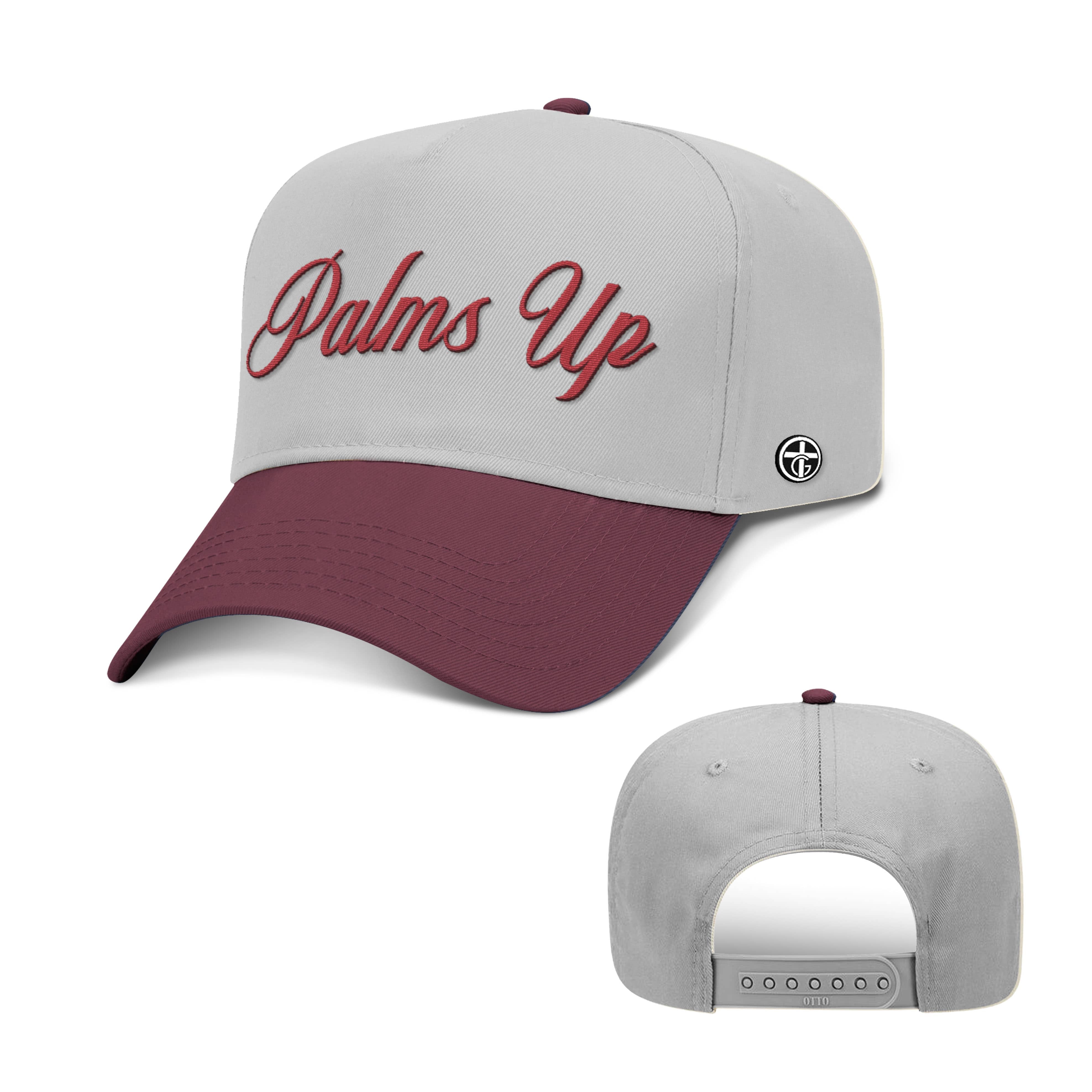 OurTrueGod Customs Hat Baseball / Maroon and Grey / One Size Palms Up Two Tone Hats