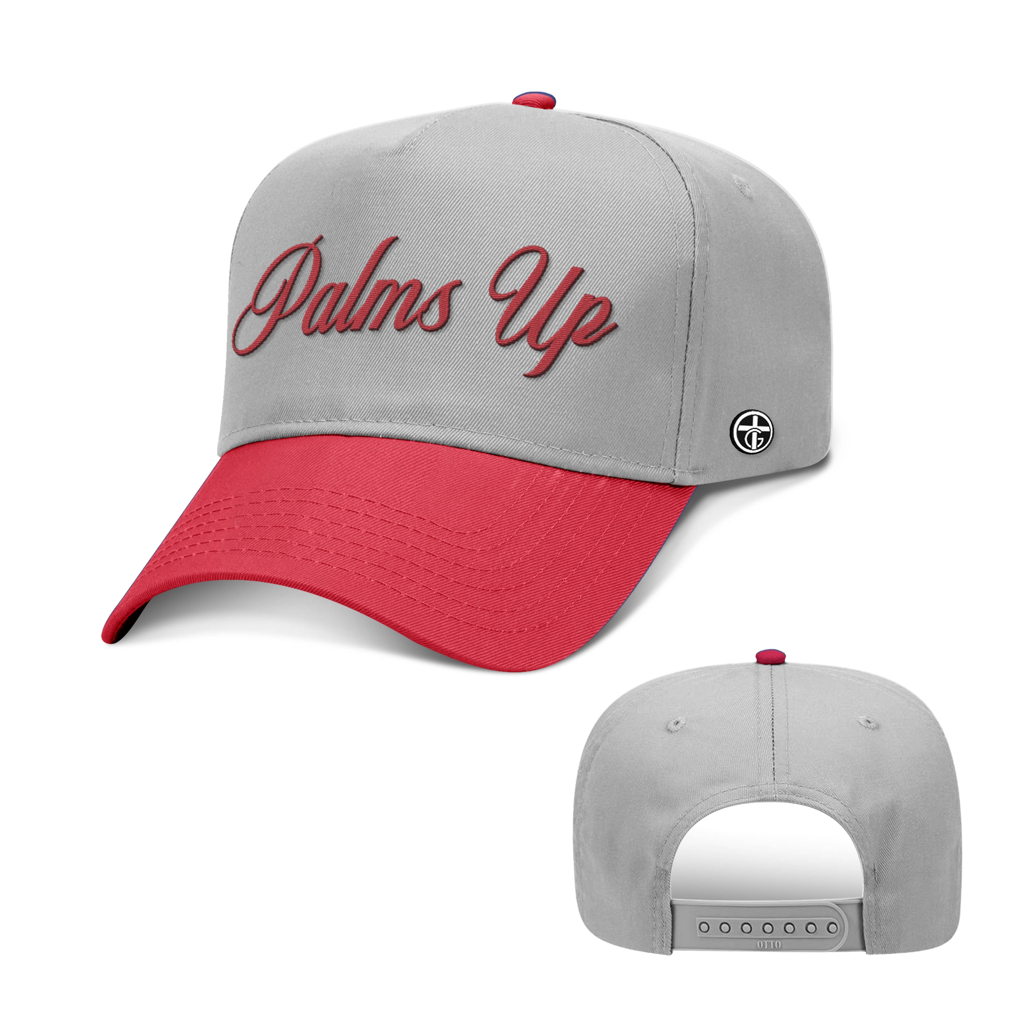 OurTrueGod Customs Hat Baseball / Red and Grey / One Size Palms Up Two Tone Hats