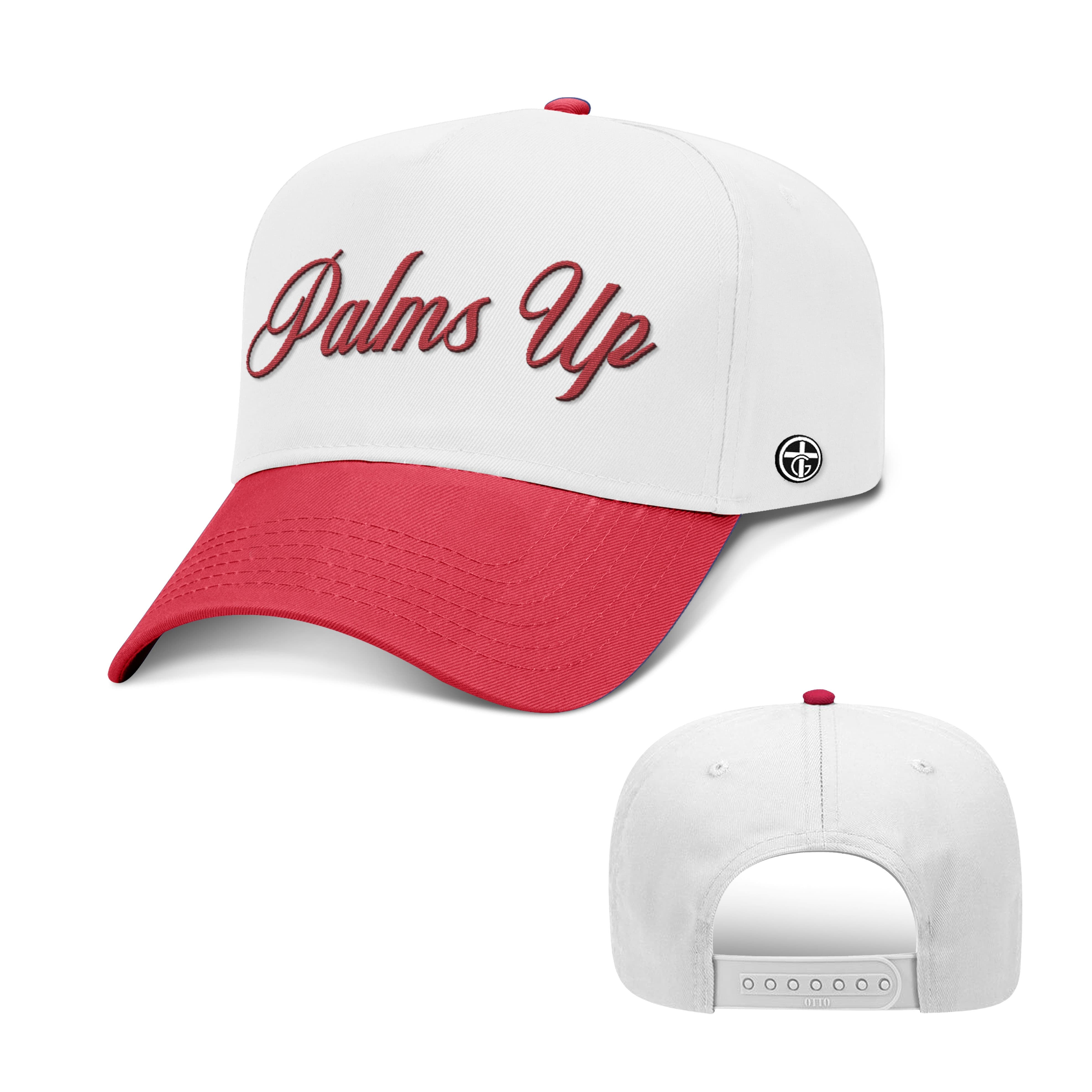 OurTrueGod Customs Hat Baseball / Red and White / One Size Palms Up Two Tone Hats