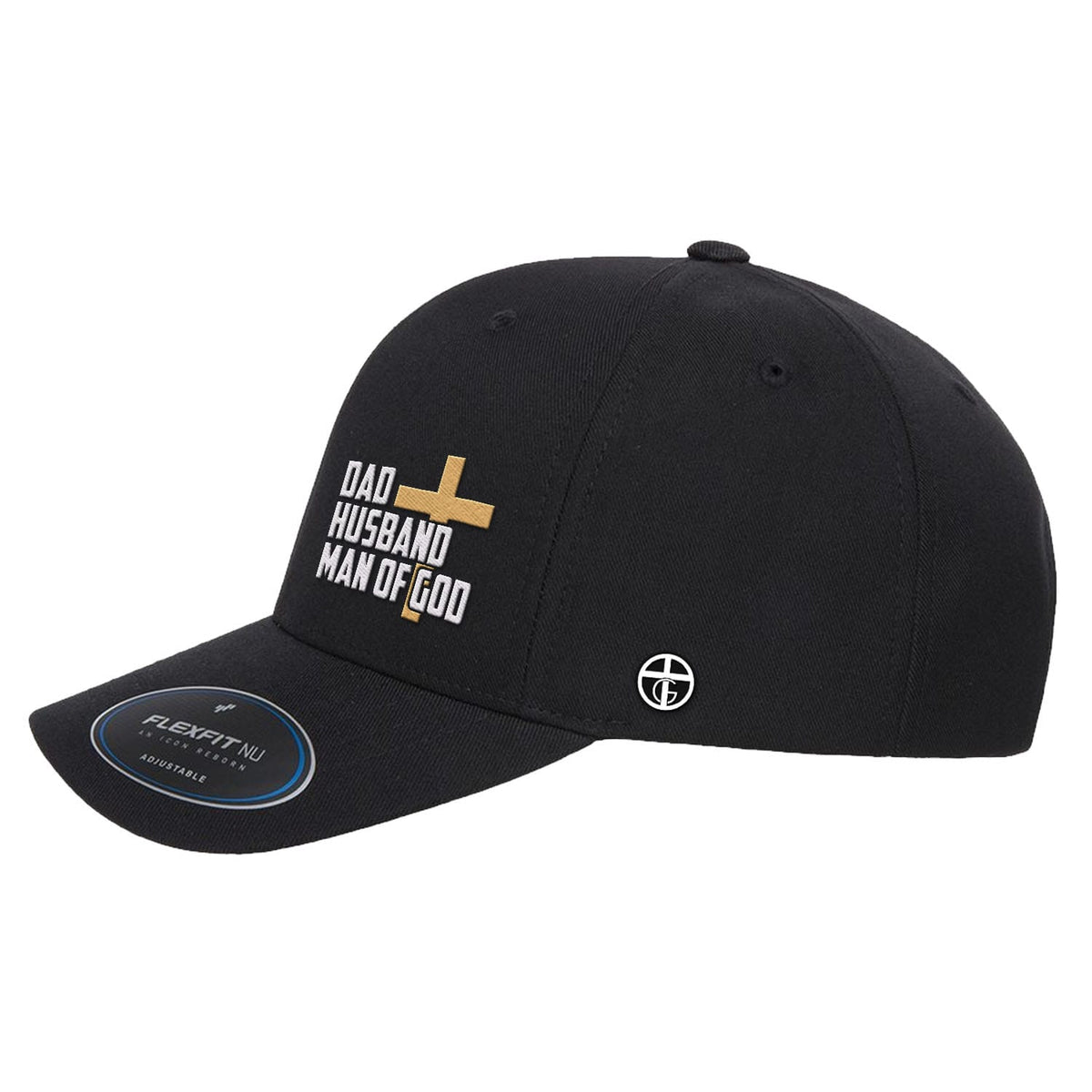 OurTrueGod Customs Hat Dad, Husband, Man of God Premium Flexfit Hats