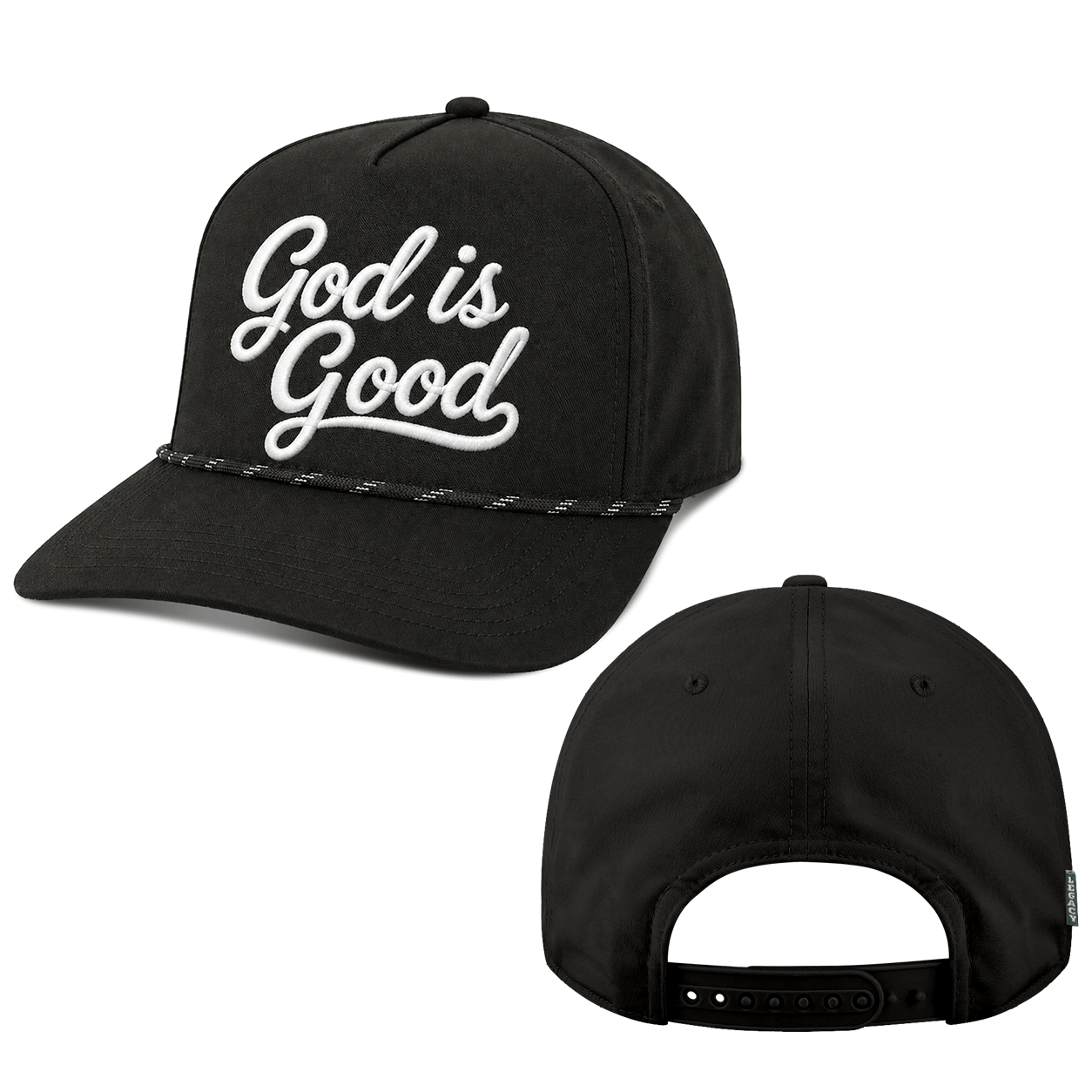 OurTrueGod Customs Hat Five Panel Classic / Black / One Size God is Good Rope Hats