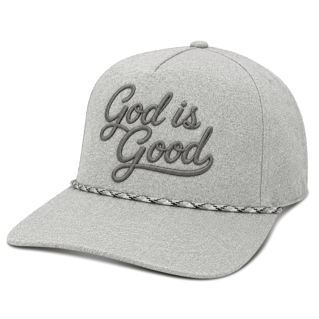 OurTrueGod Customs Hat Five Panel Classic / Heather Grey / One Size God is Good Rope Hats