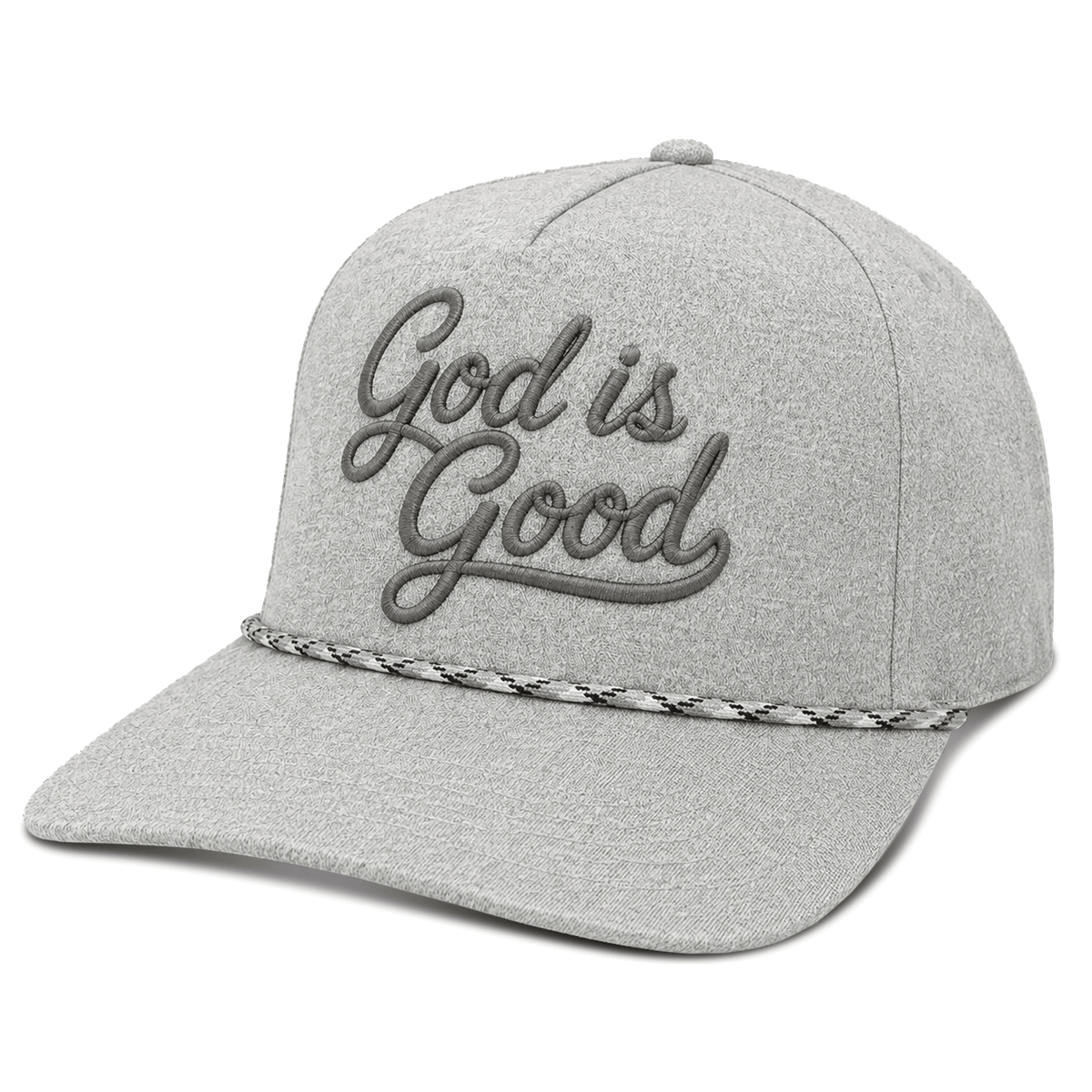 OurTrueGod Customs Hat Five Panel Classic / Heather Grey / One Size God is Good Rope Hats