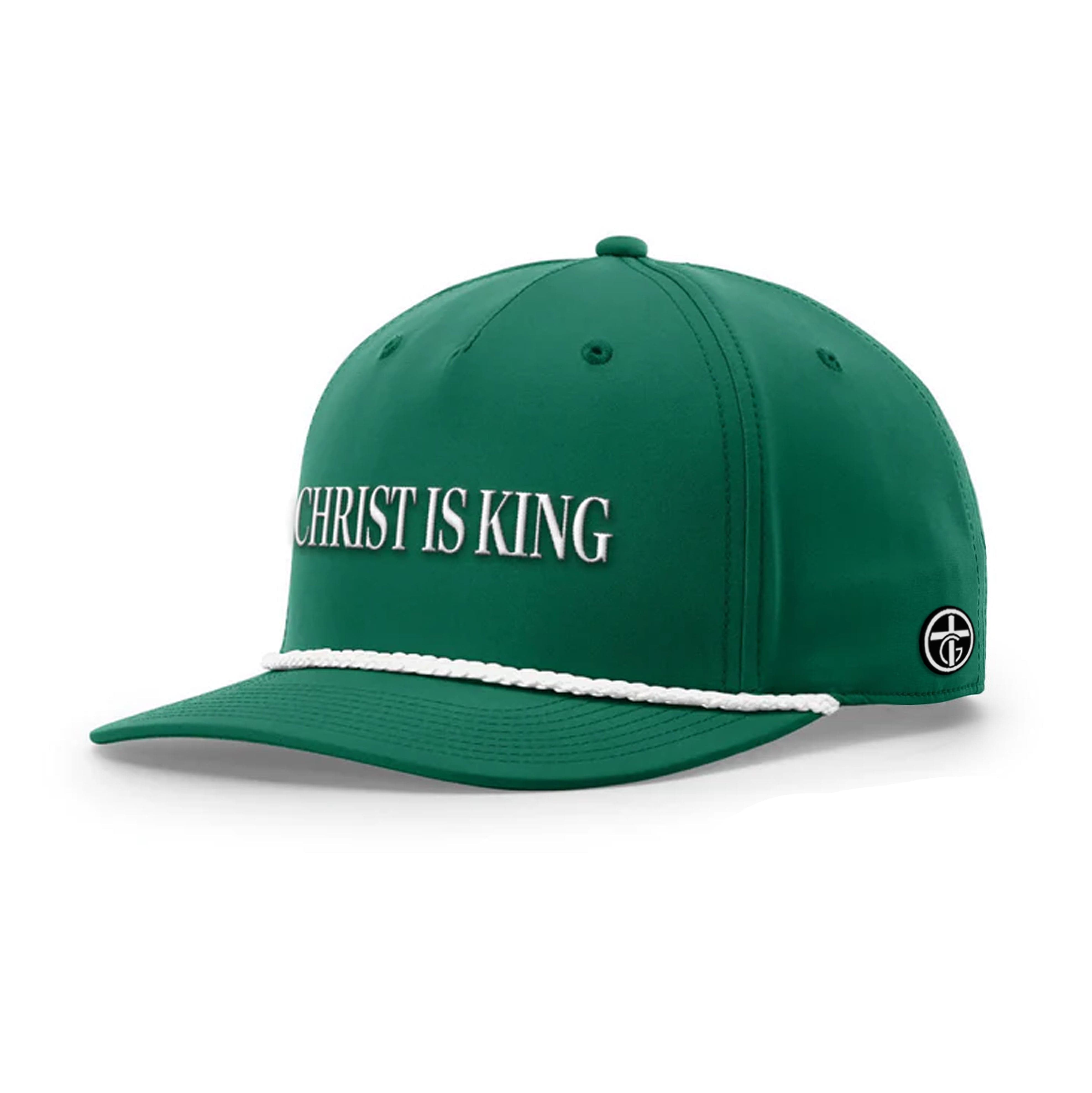 OurTrueGod Customs Hat Five Panel Classic / Kelly and White / One Size Christ Is King Rope Hats