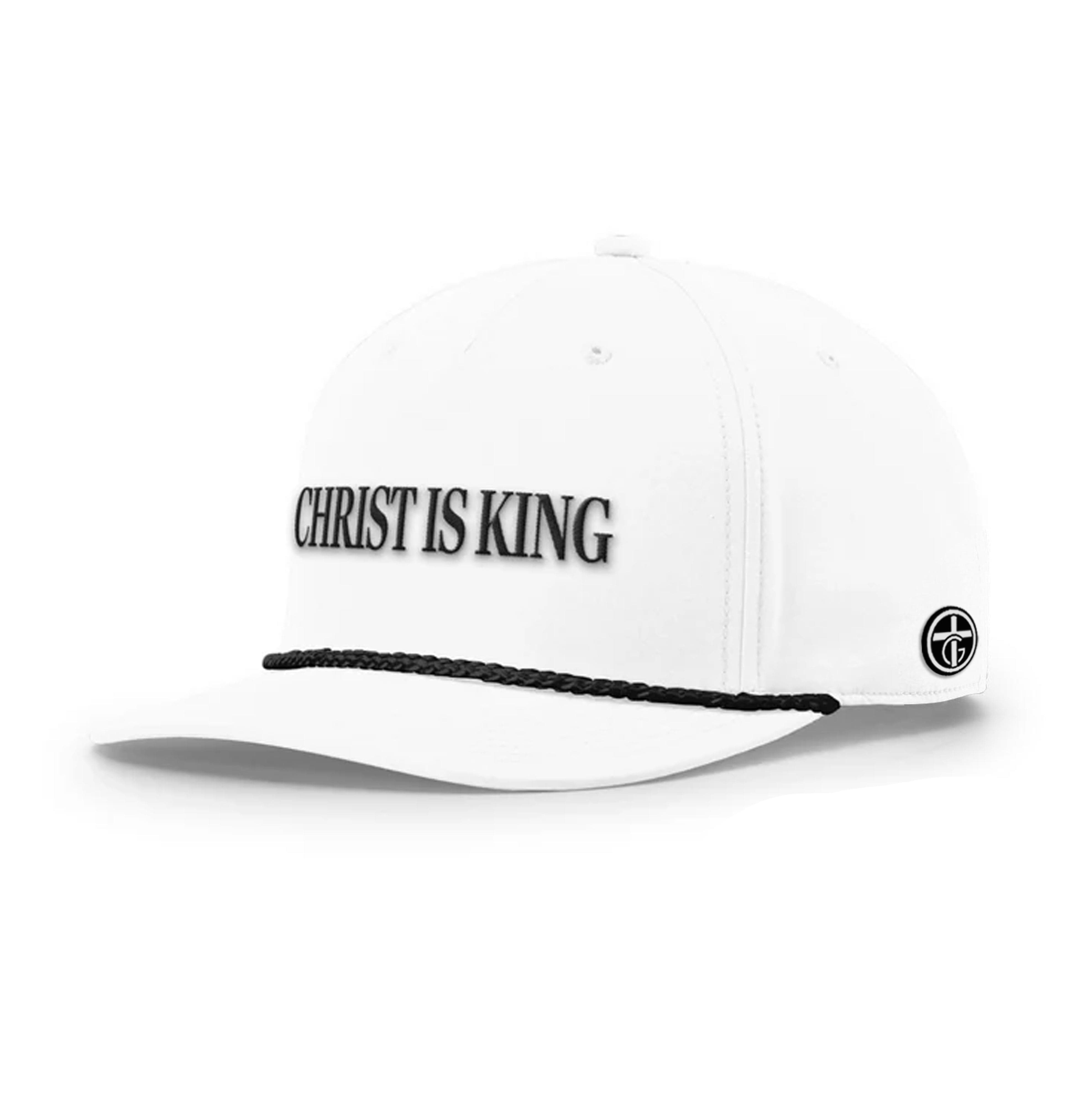 OurTrueGod Customs Hat Five Panel Classic / White and Black / One Size Christ Is King Rope Hats