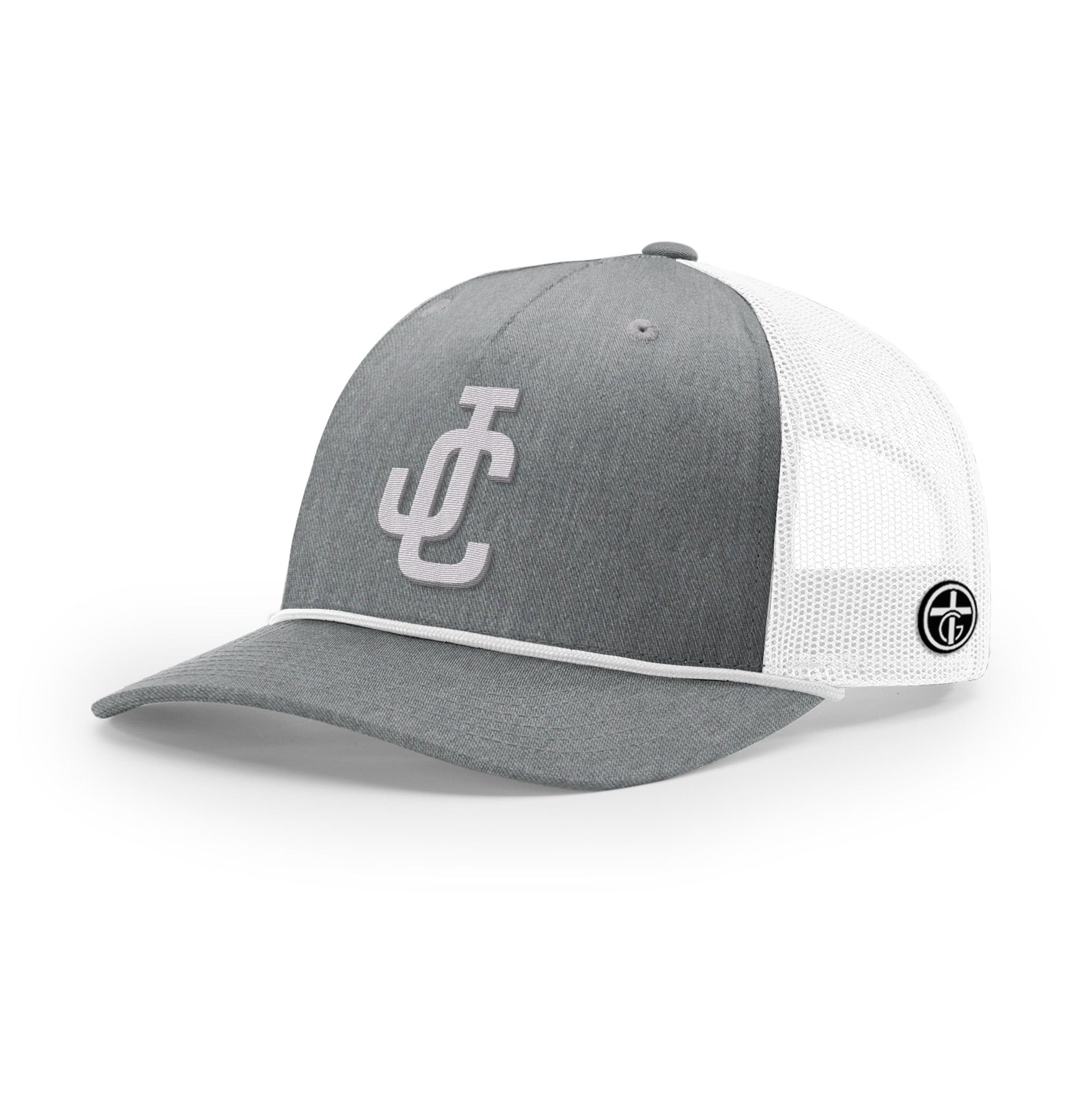 OurTrueGod Customs Hat Five Panel Trucker with Rope / Heather Grey and White / One Size JC Rope Trucker Hats