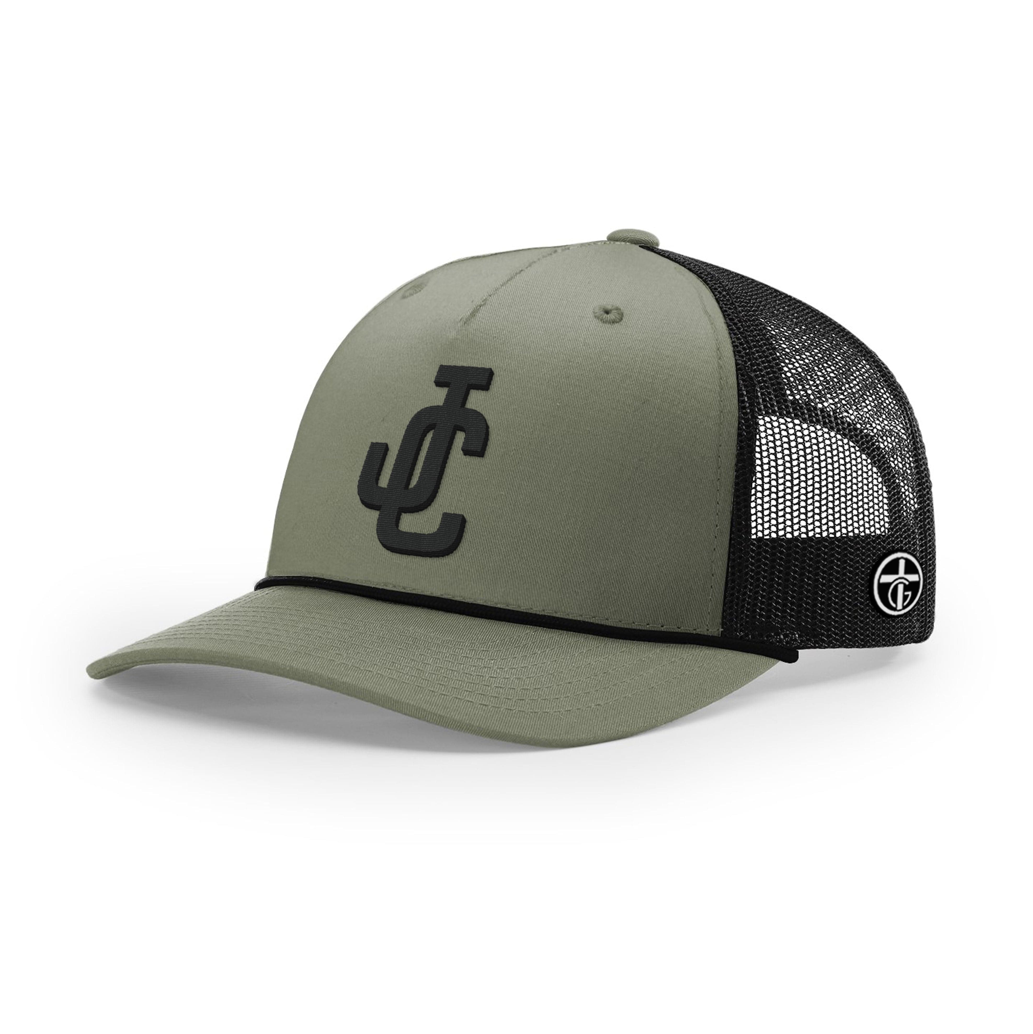 OurTrueGod Customs Hat Five Panel Trucker with Rope / Loden and Black / One Size JC Rope Trucker Hats