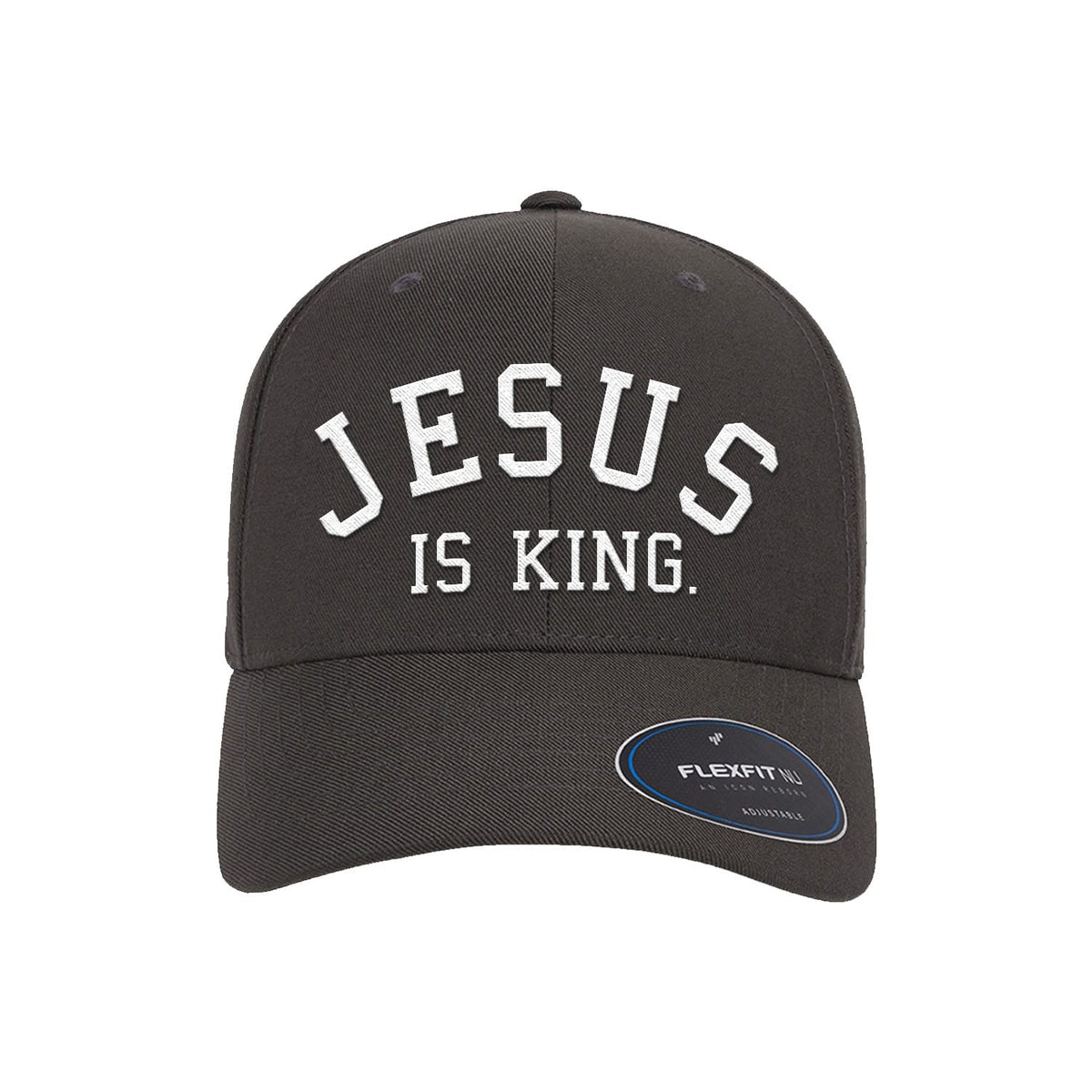 OurTrueGod Customs Hat Flexfit Adjustable Cap / Dark Grey / One Size Jesus Is King Premium Flexfit Hats