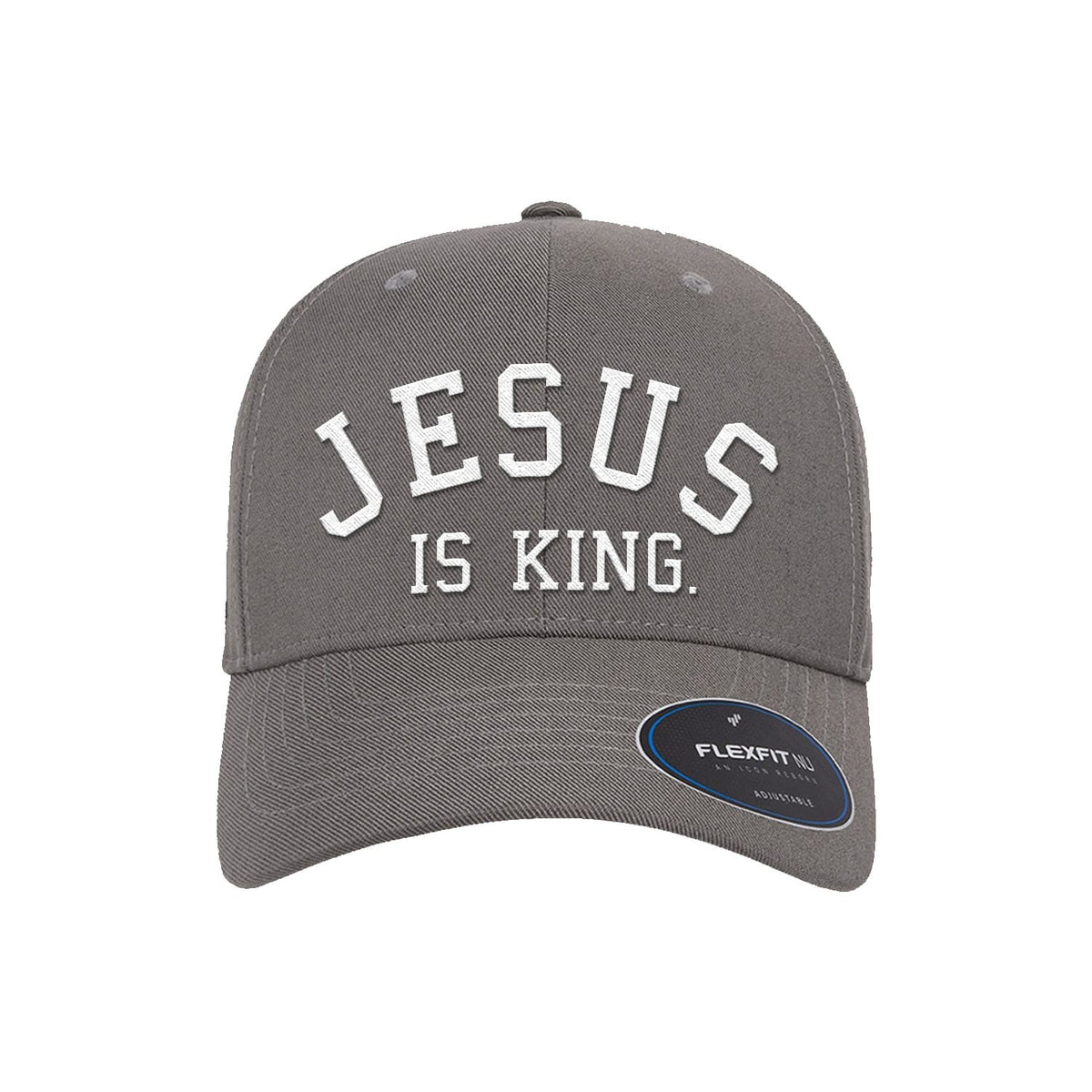 OurTrueGod Customs Hat Flexfit Adjustable Cap / Grey / One Size Jesus Is King Premium Flexfit Hats