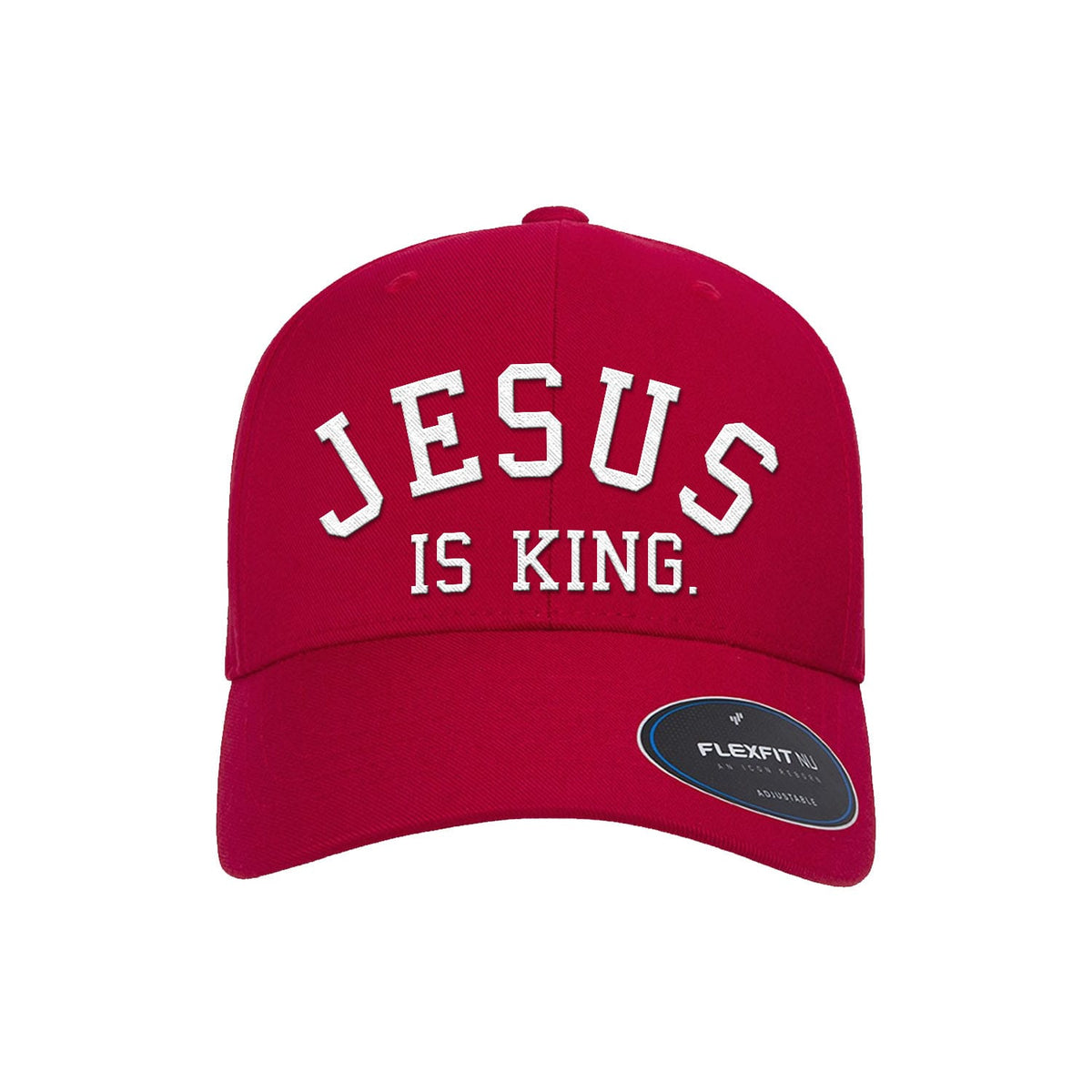 OurTrueGod Customs Hat Flexfit Adjustable Cap / Red / One Size Jesus Is King Premium Flexfit Hats