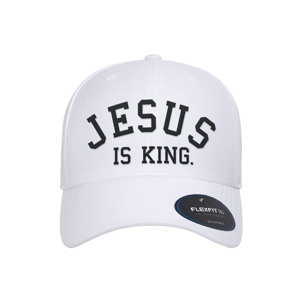 OurTrueGod Customs Hat Flexfit Adjustable Cap / White / One Size Jesus Is King Premium Flexfit Hats
