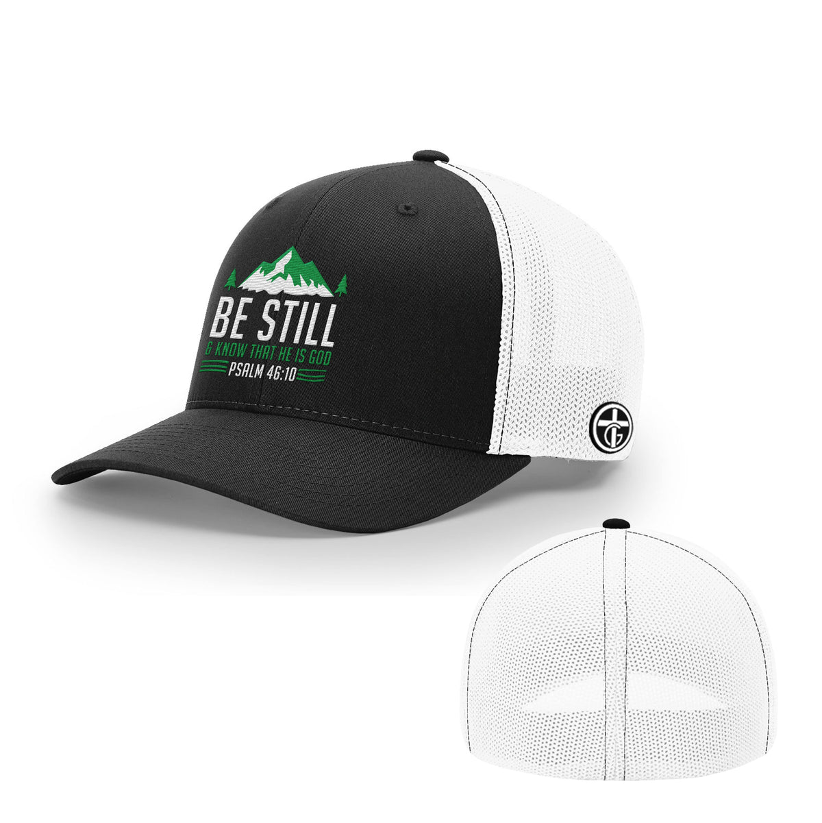 OurTrueGod Customs Hat Flexfit / Black and White / S/M Be Still And Know Hats