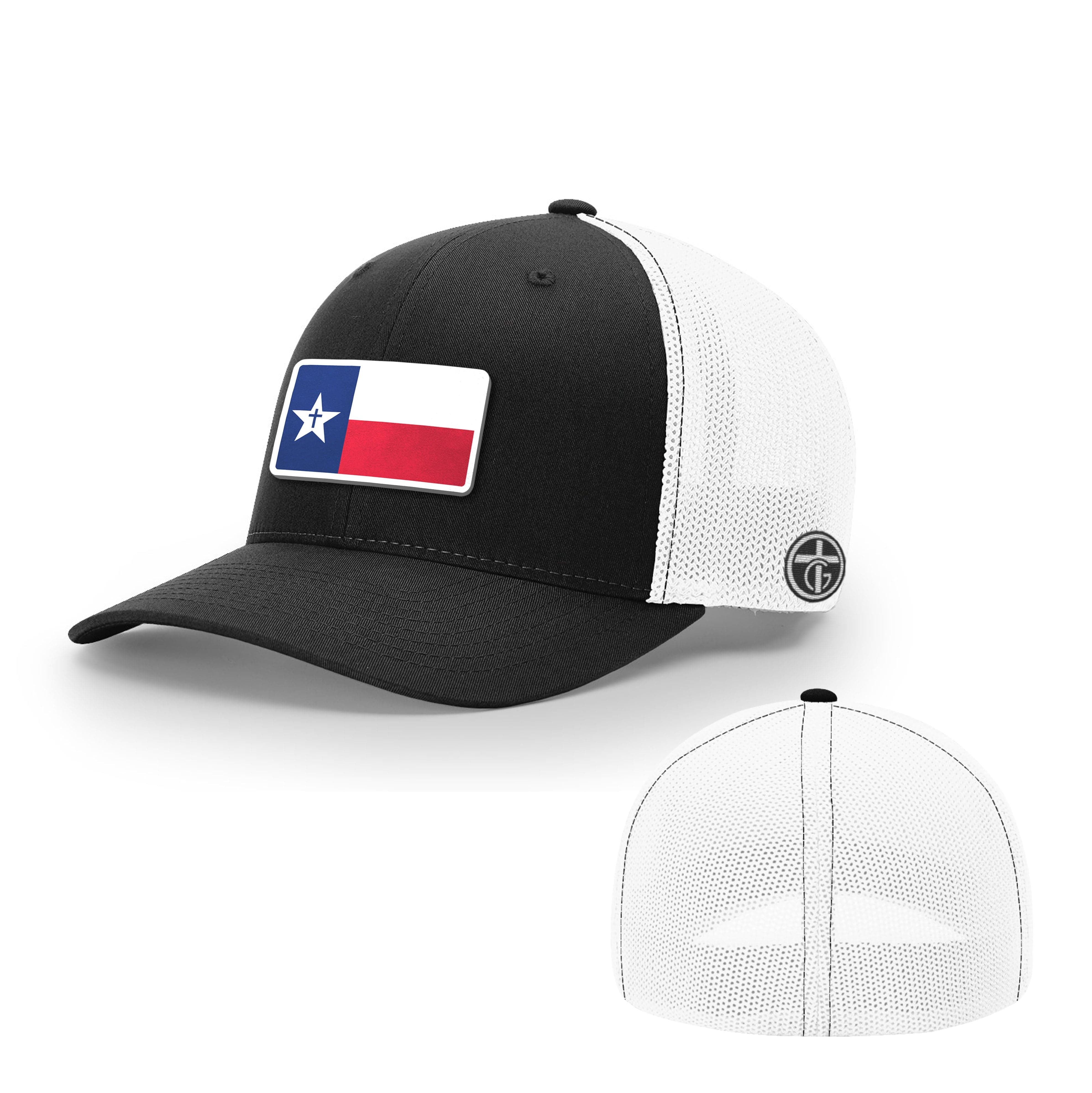 OurTrueGod Customs Hat Flexfit / Black and White / S/M Texas is God's Country Patch Hats