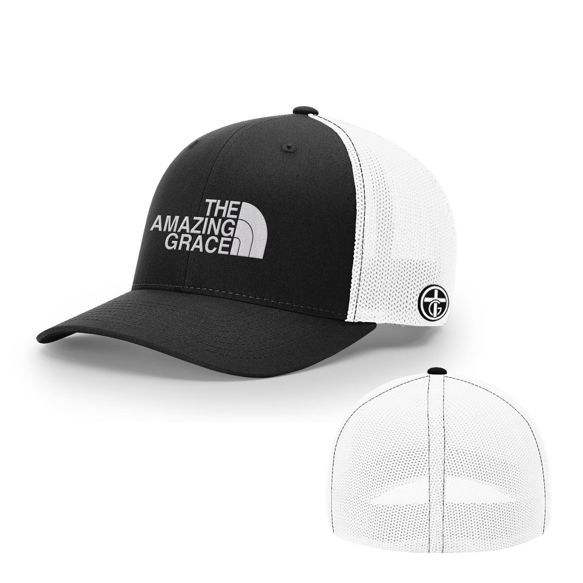 OurTrueGod Customs Hat Flexfit / Black and White / S/M The Amazing Grace Hats