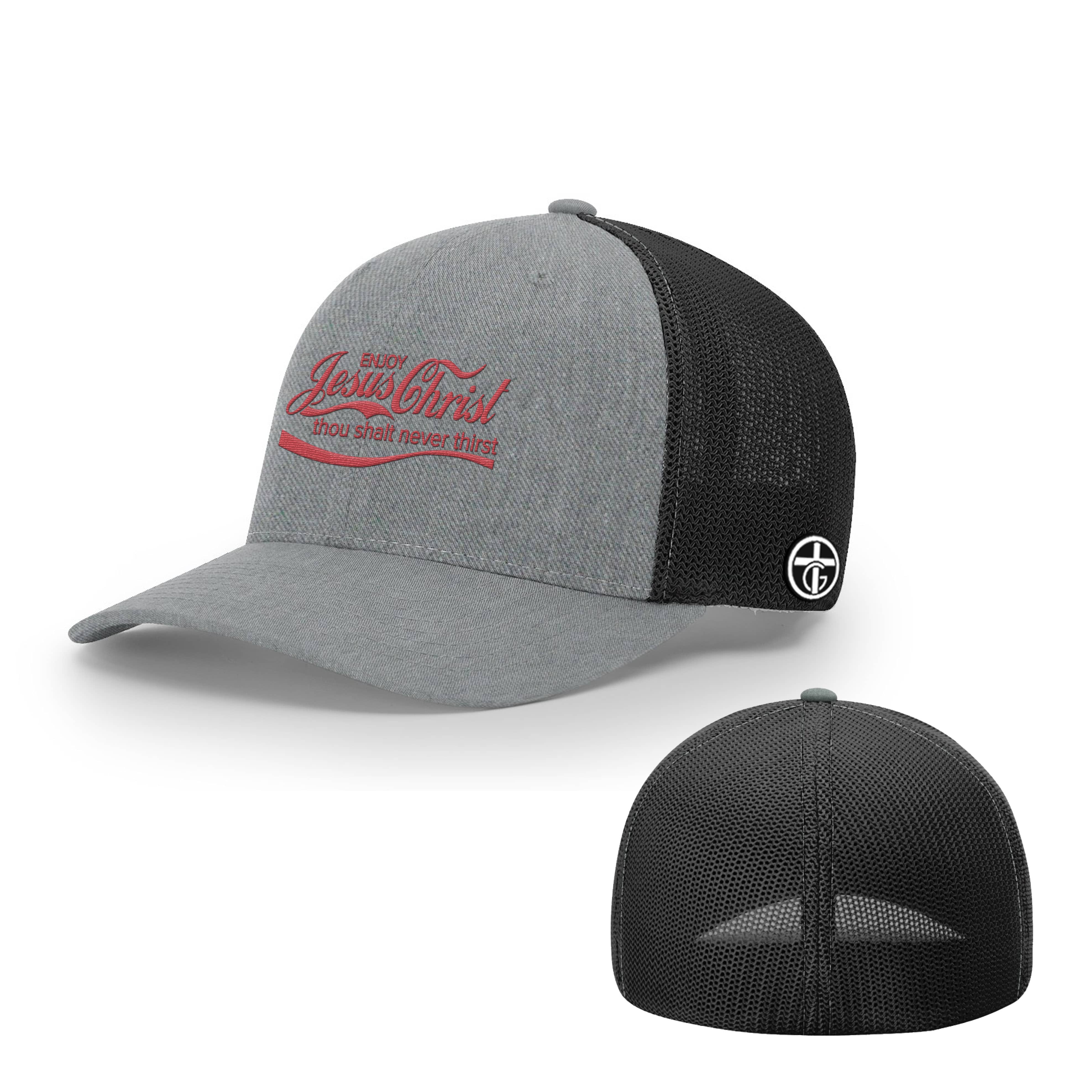 OurTrueGod Customs Hat Flexfit / Heather and Black / S/M Enjoy Jesus Christ Hats