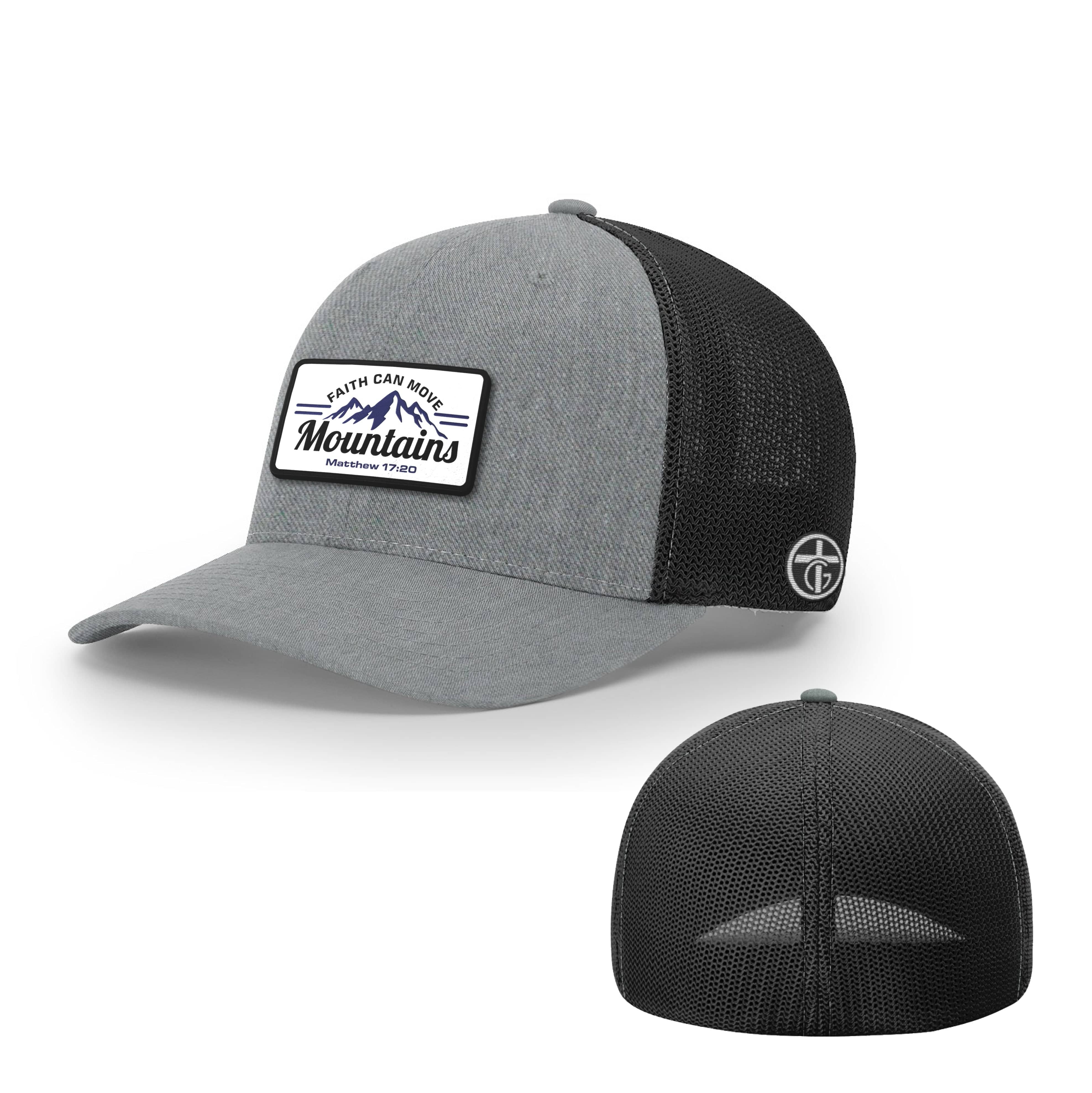 OurTrueGod Customs Hat Flexfit / Heather and Black / S/M Faith Can Move Mountains Patch Hats