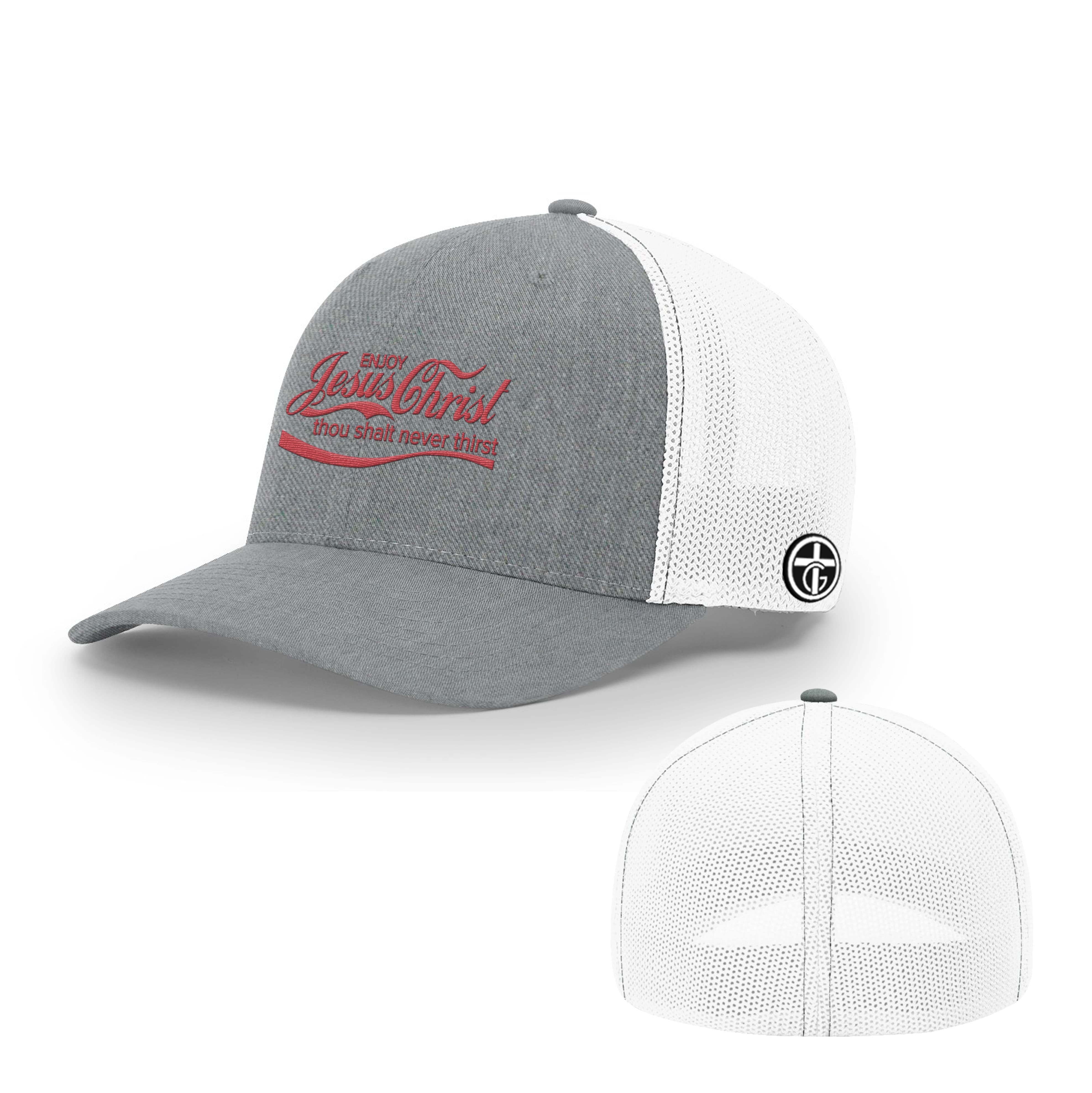 OurTrueGod Customs Hat Flexfit / Heather and White / S/M Enjoy Jesus Christ Hats