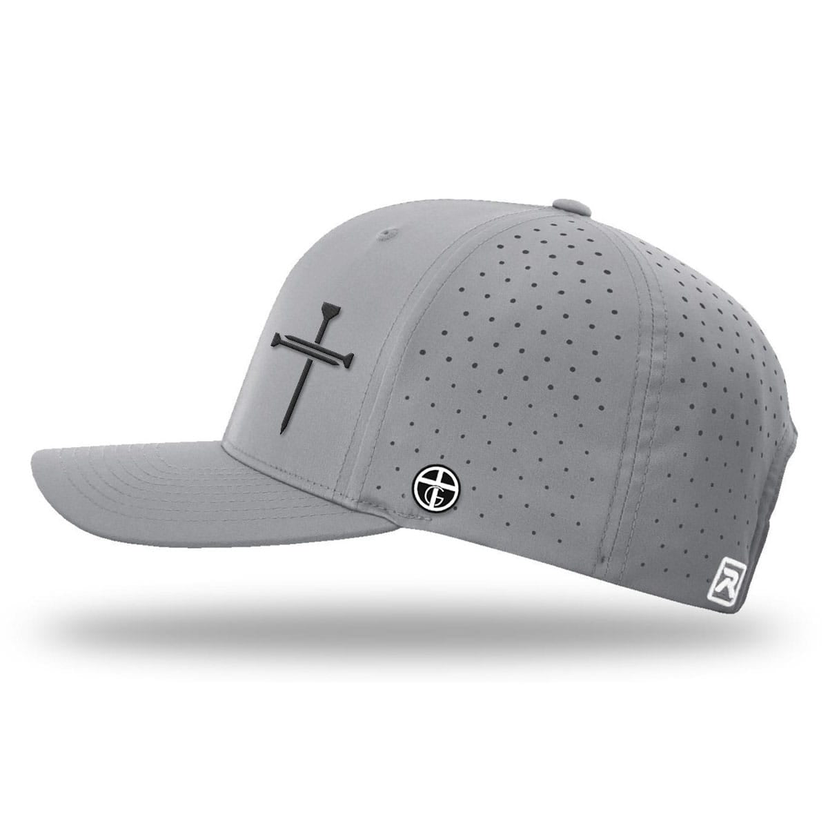 OurTrueGod Customs Hat Nail Cross Lower Left Performance Hats