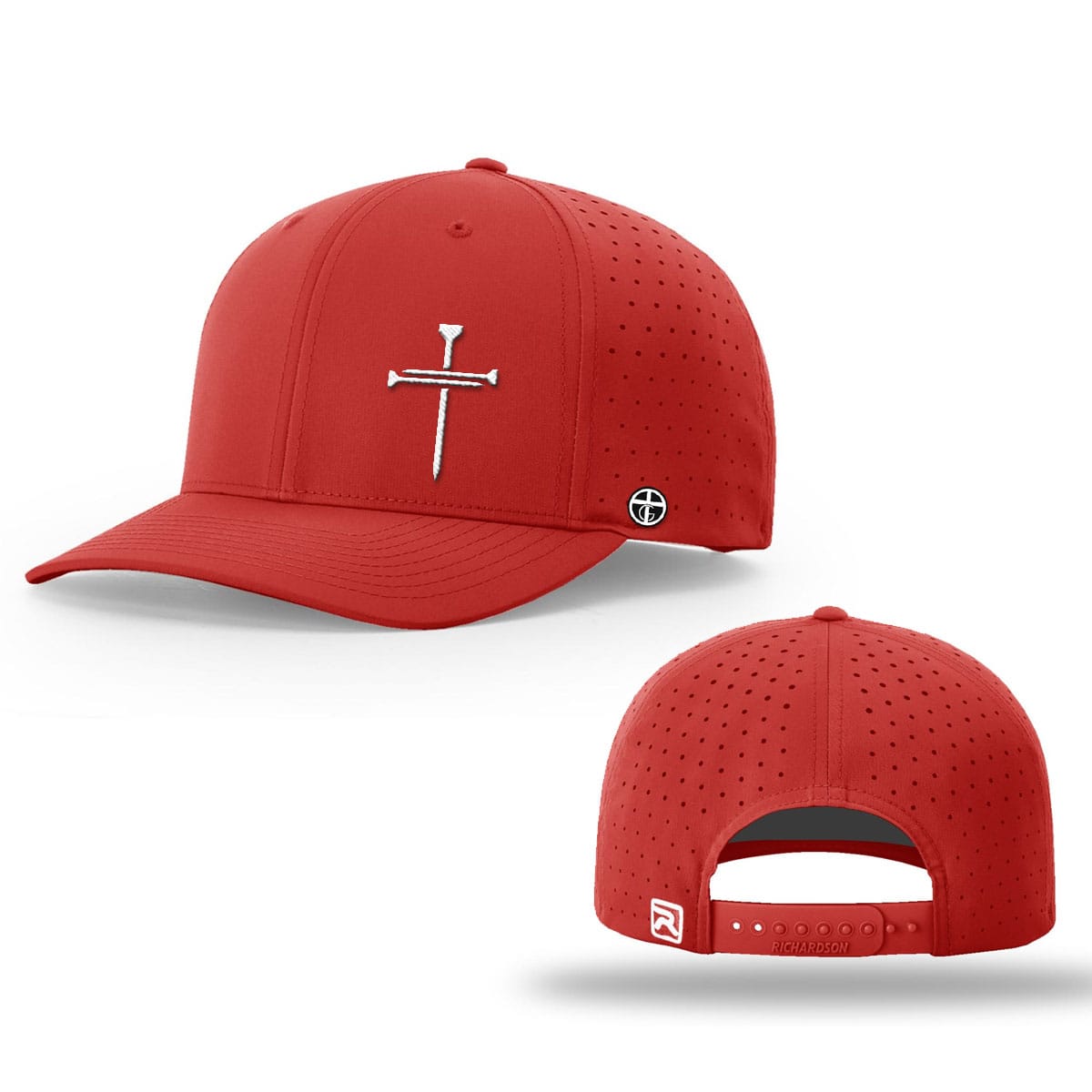 OurTrueGod Customs Hat Nail Cross Lower Left Performance Hats