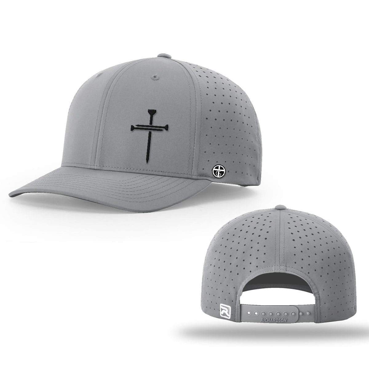 OurTrueGod Customs Hat Nail Cross Lower Left Performance Hats
