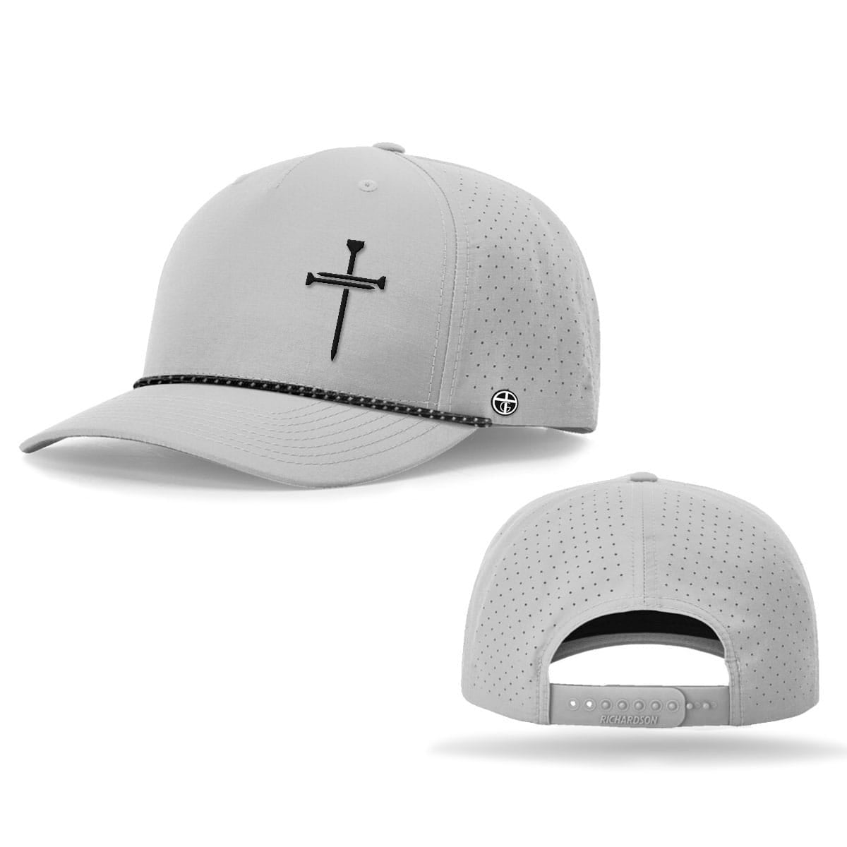 OurTrueGod Customs Hat Nail Cross Lower Left Performance Rope Hats