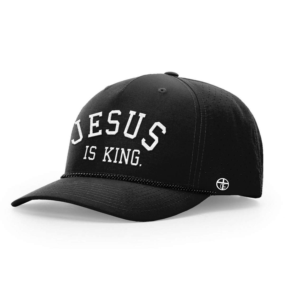 OurTrueGod Customs Hat Performance Hat / Black and Black Grey / One Size Jesus Is King Performance Rope Hats