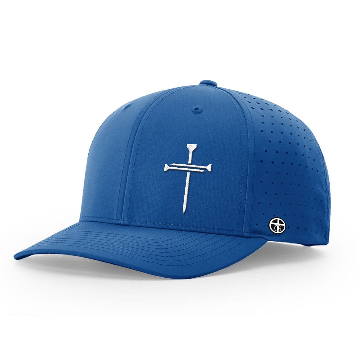 OurTrueGod Customs Hat Performance Hat / Royal Blue / S Nail Cross Lower Left Performance Hats
