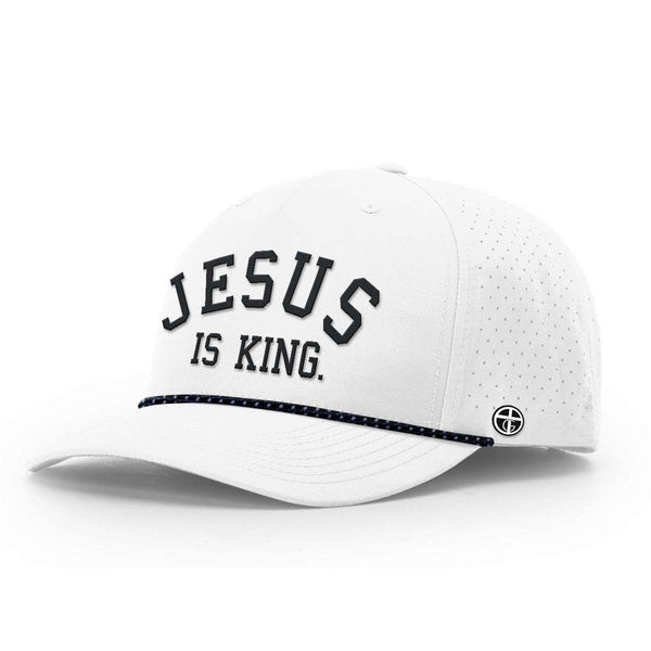 OurTrueGod Customs Hat Performance Hat / White and Navy Grey / One Size Jesus Is King Performance Rope Hats