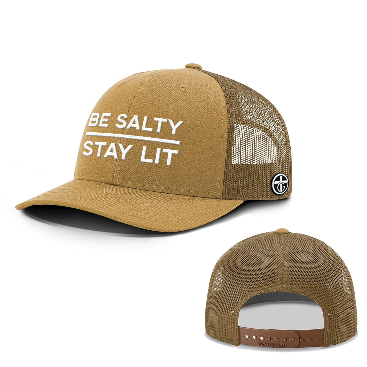 OurTrueGod Customs Hat Snapback / Amber Gold / One Size Be Salty - Stay Lit Everyday Faith Hats
