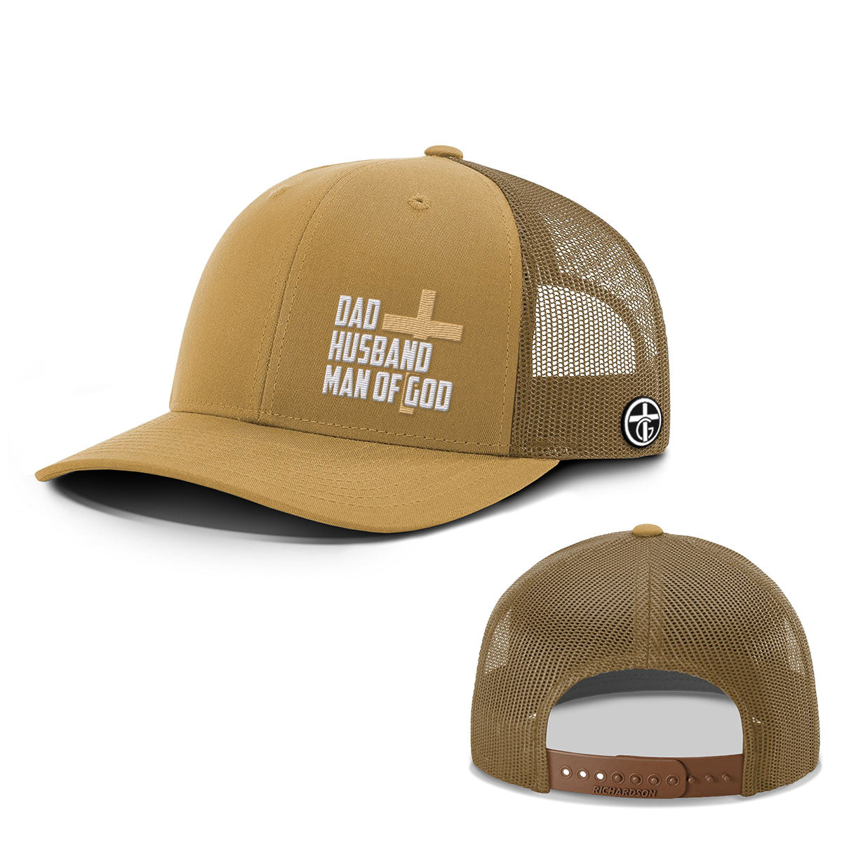 OurTrueGod Customs Hat Snapback / Amber Gold / One Size Dad, Husband, Man of God Everyday Faith Hats