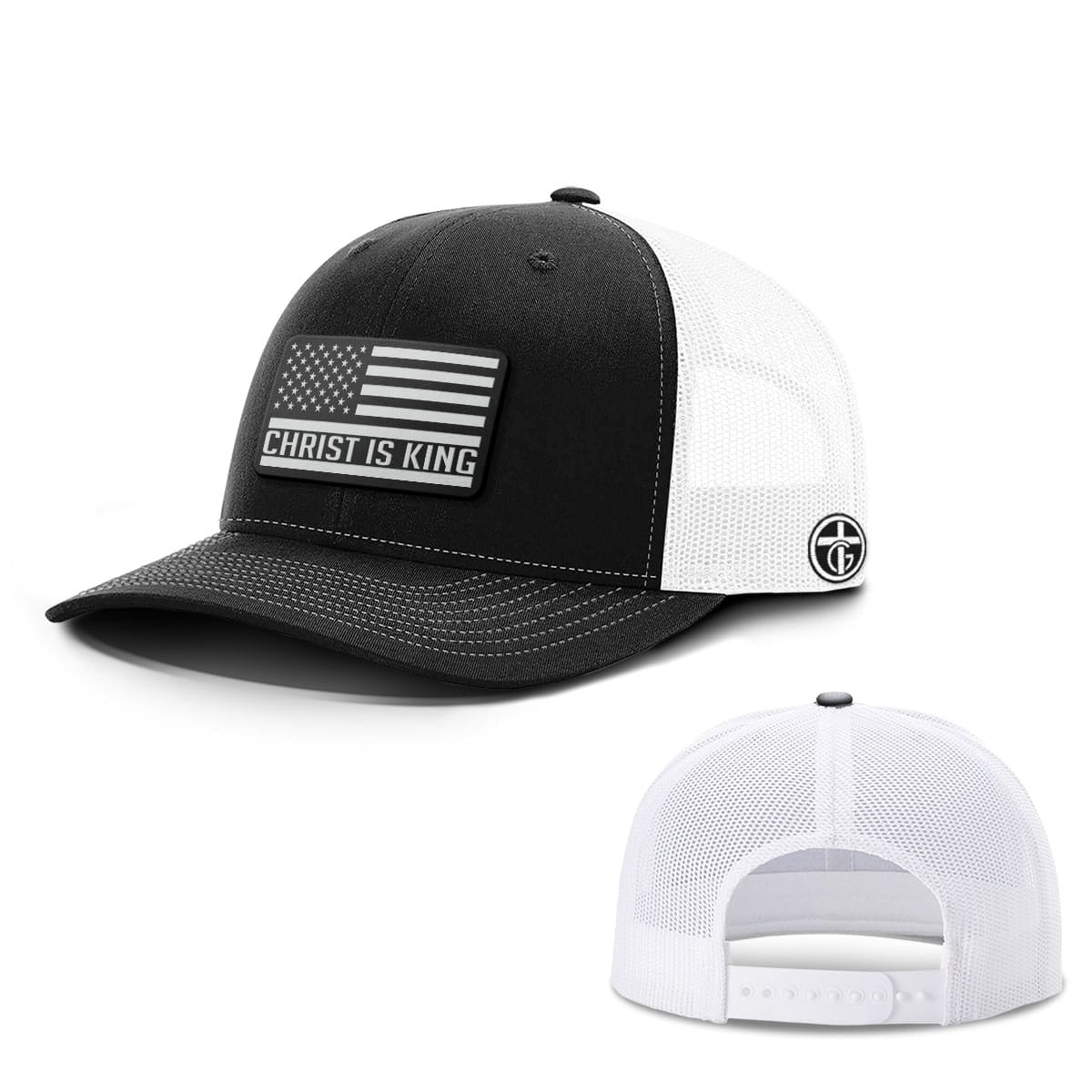 OurTrueGod Customs Hat Snapback / Black and White / One Size Christ Is King DBD Edition Patch Hats