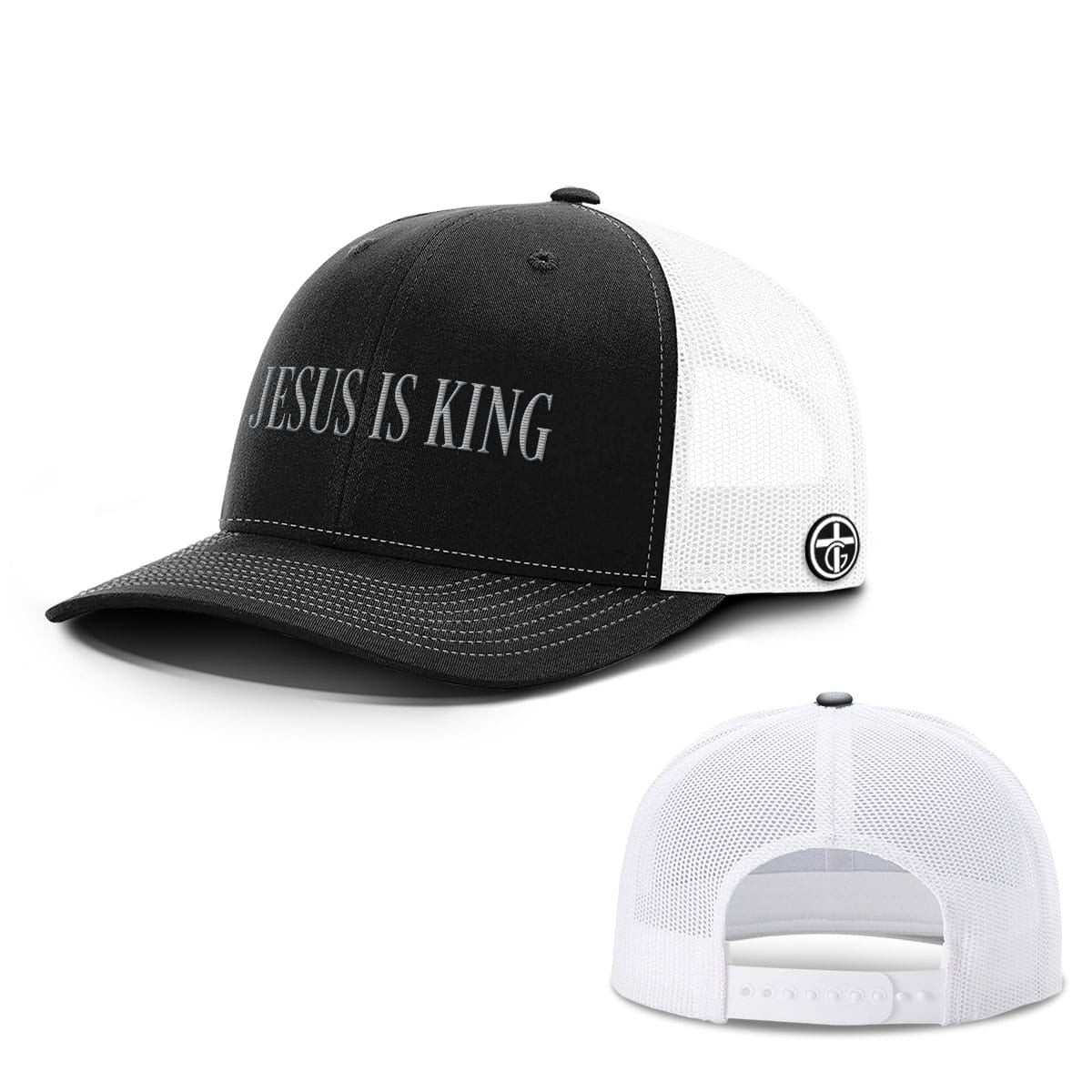 OurTrueGod Customs Hat Snapback / Black and White / One Size Jesus Is King DBD Edition Hats