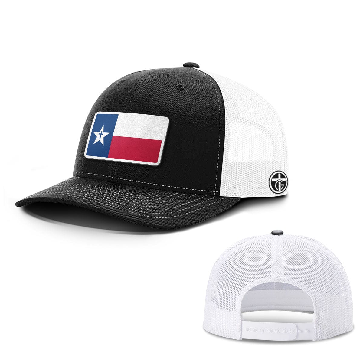 OurTrueGod Customs Hat Snapback / Black and White / One Size Texas is God's Country Patch Hats