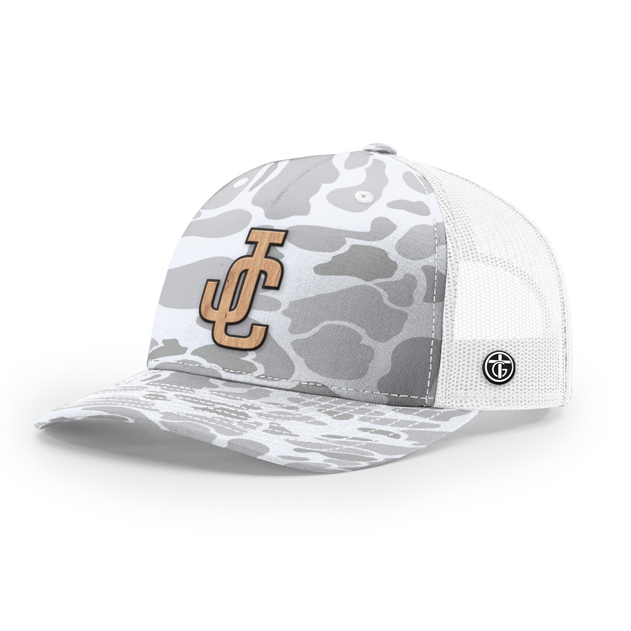 OurTrueGod Customs Hat Snapback / Blizzard Duck Camo and White / One Size JC Wood Patch Camo Hats