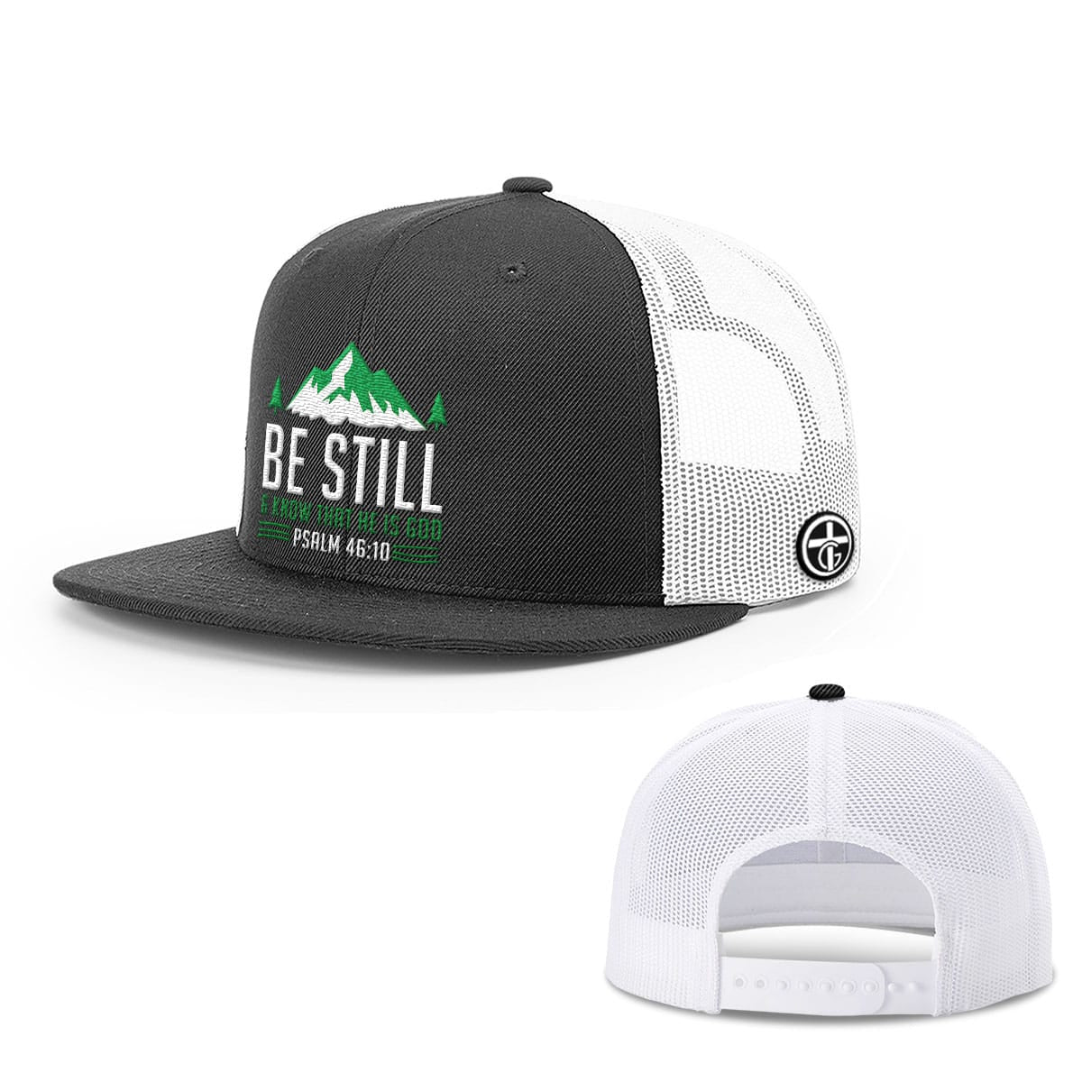 OurTrueGod Customs Hat Snapback Flatbill / Black and White / One Size Be Still And Know Hats