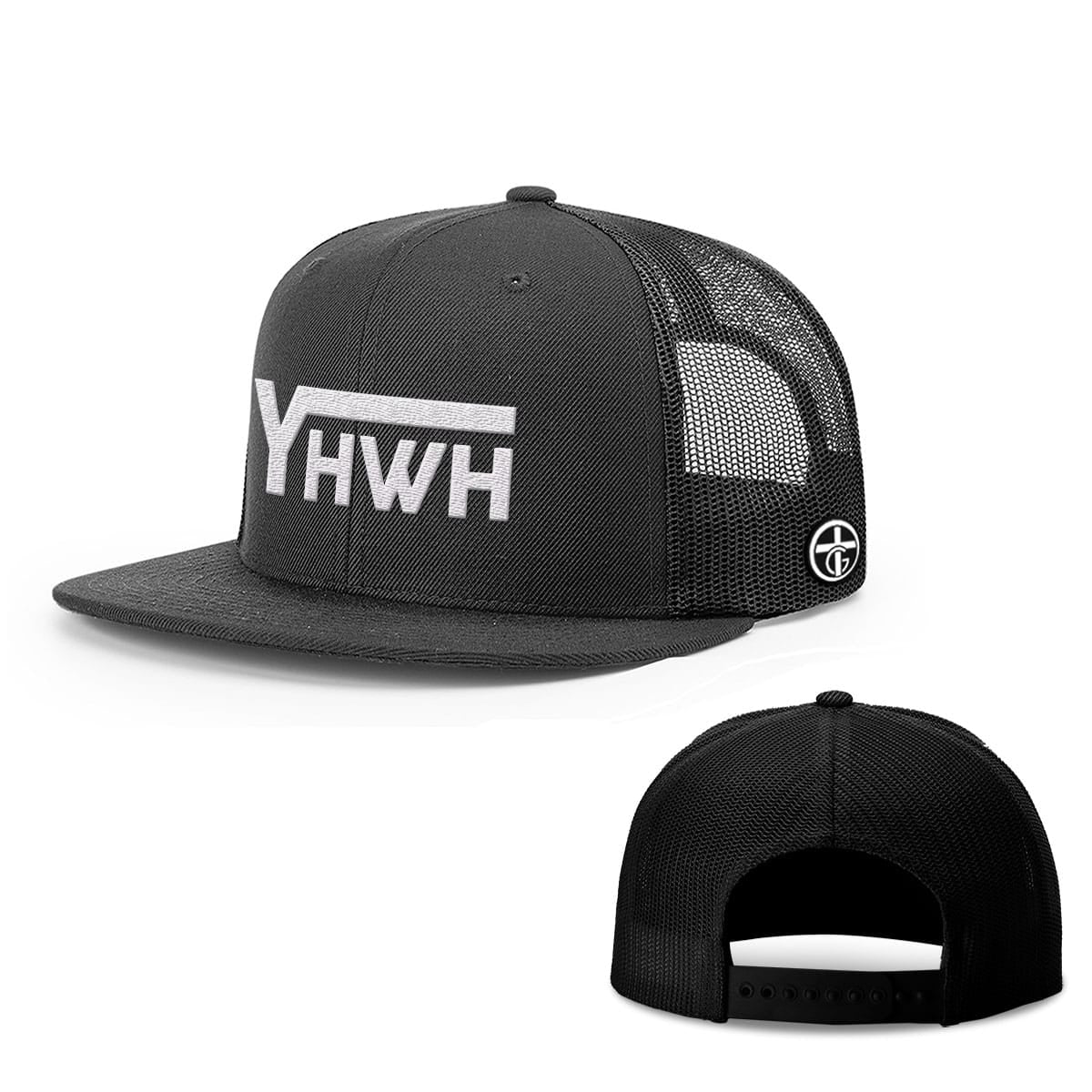 OurTrueGod Customs Hat Snapback Flatbill / Full Black / One Size YHWH Hats