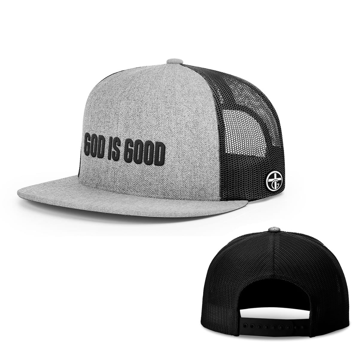 OurTrueGod Customs Hat Snapback Flatbill / Heather and Black / One Size God Is Good Hats