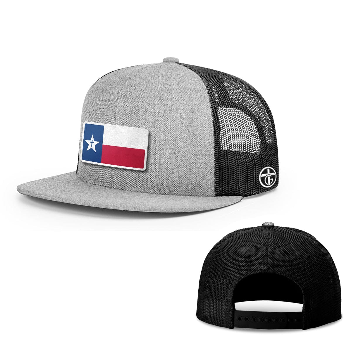 OurTrueGod Customs Hat Snapback Flatbill / Heather and Black / One Size Texas is God's Country Patch Hats