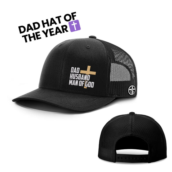 Dad, Husband, Man of God Hat, Snapback in Full Black