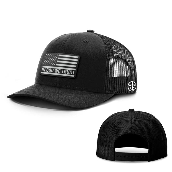 In God We Trust Flag DBD Edition Patch Hat, Snapback in Full Black